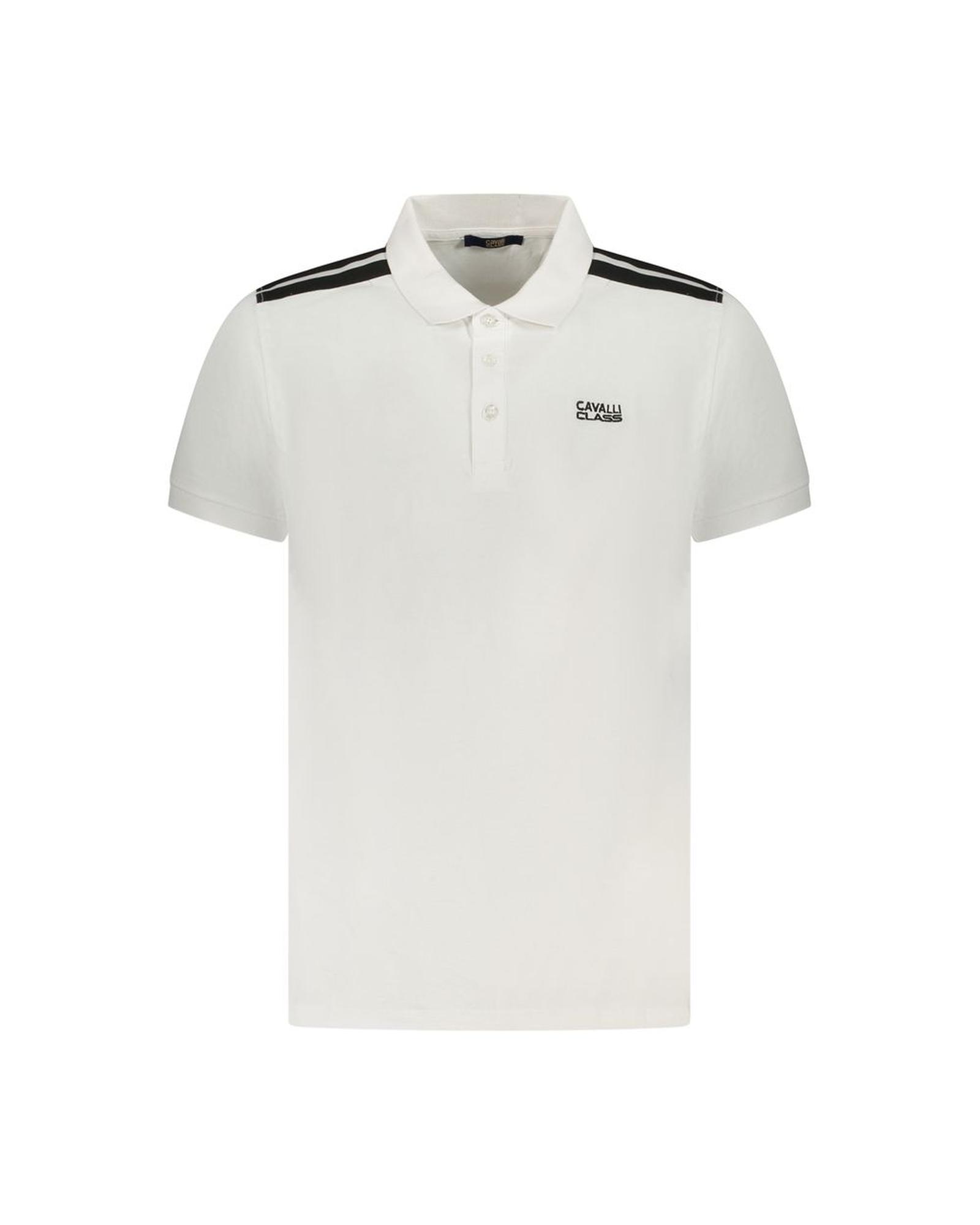 V539-CA-36692-XXL-202506161446-00 Cavalli Class Men's White Cotton Polo Shirt - 2XL - Image 1