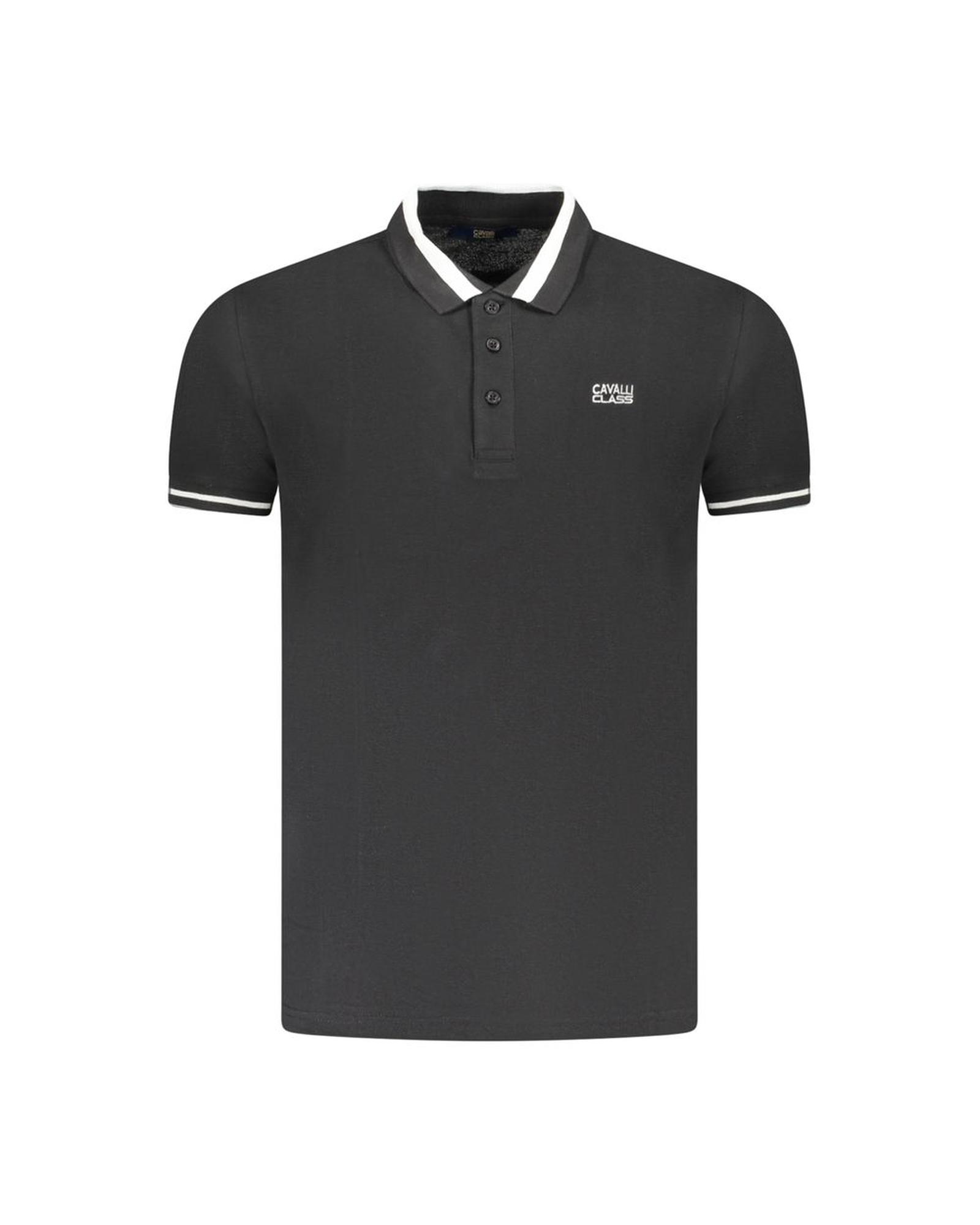 Cavalli Class Men's Black Cotton Polo Shirt - XL