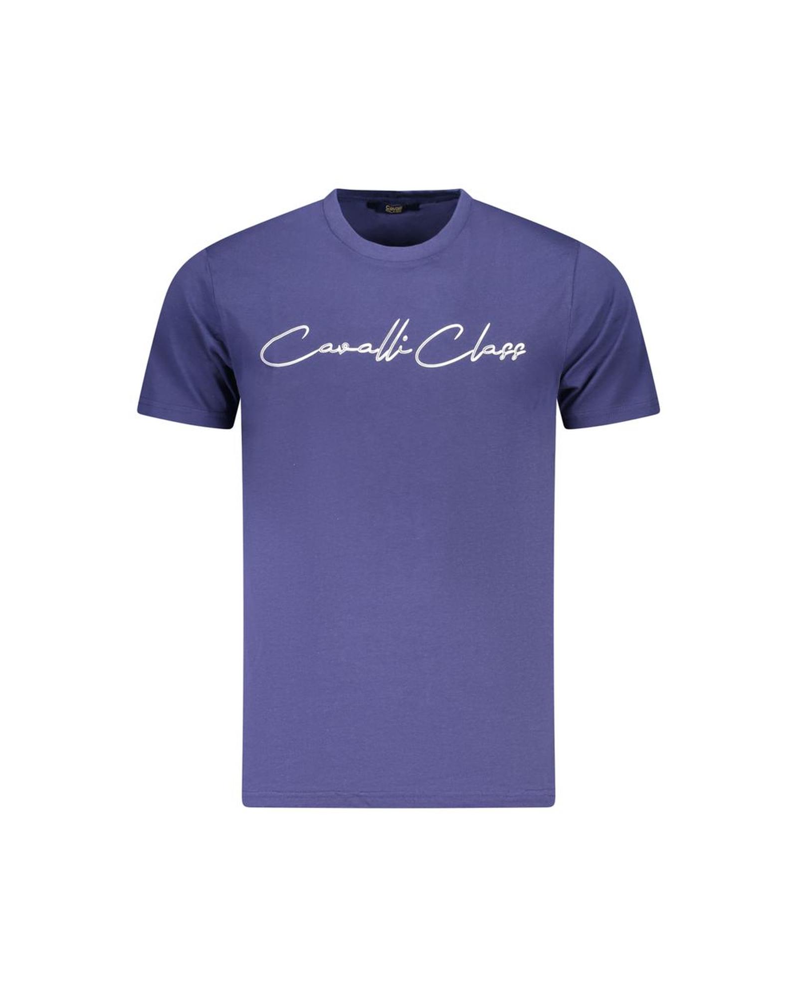 Cavalli Class Men's Blue Cotton  T-Shirt - M