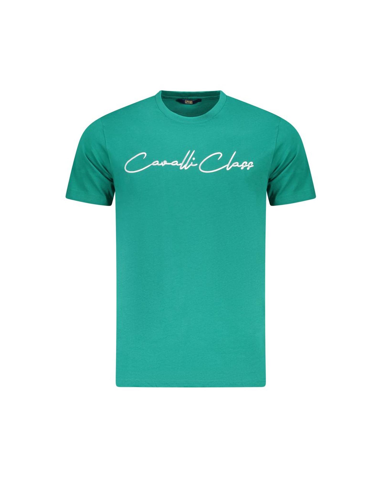 Cavalli Class Men's Green Cotton  T-Shirt - M