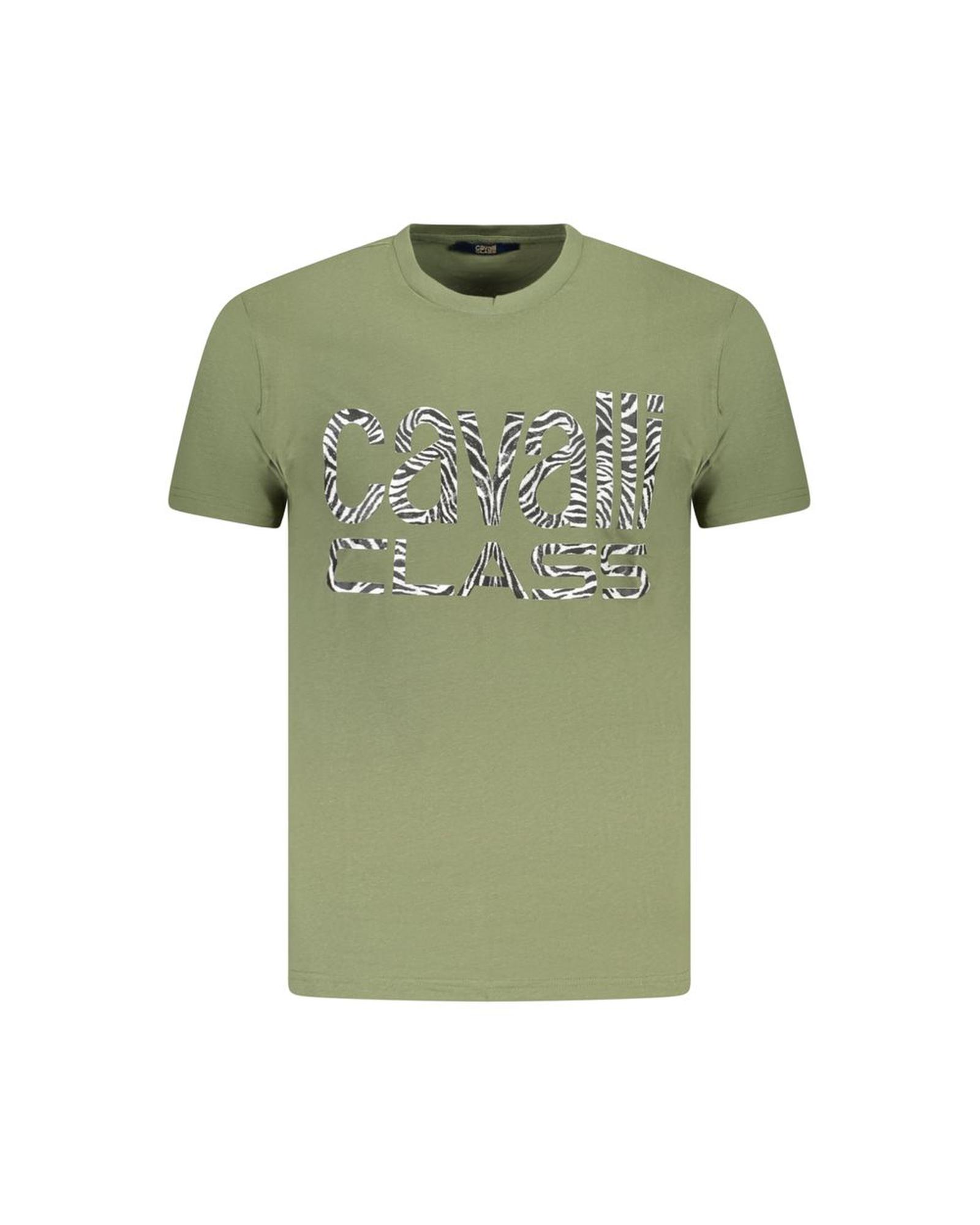 V539-CA-36705-L-202506161527-00 Cavalli Class Men's Green Cotton T-Shirt - L - Image 1