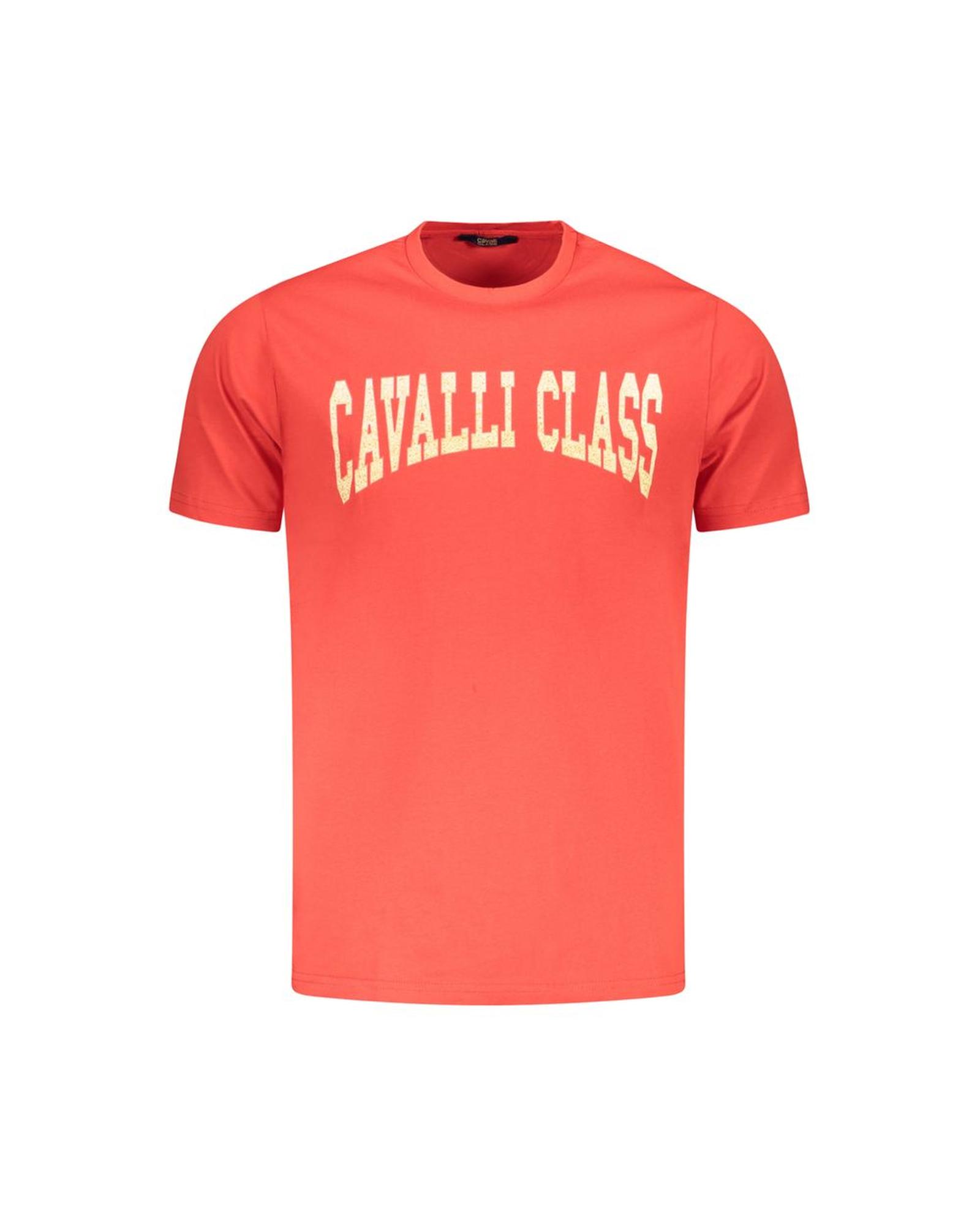 V539-CA-36711-XXL-202506161846-00 Cavalli Class Men's Red Cotton T-Shirt - 2XL - Image 1