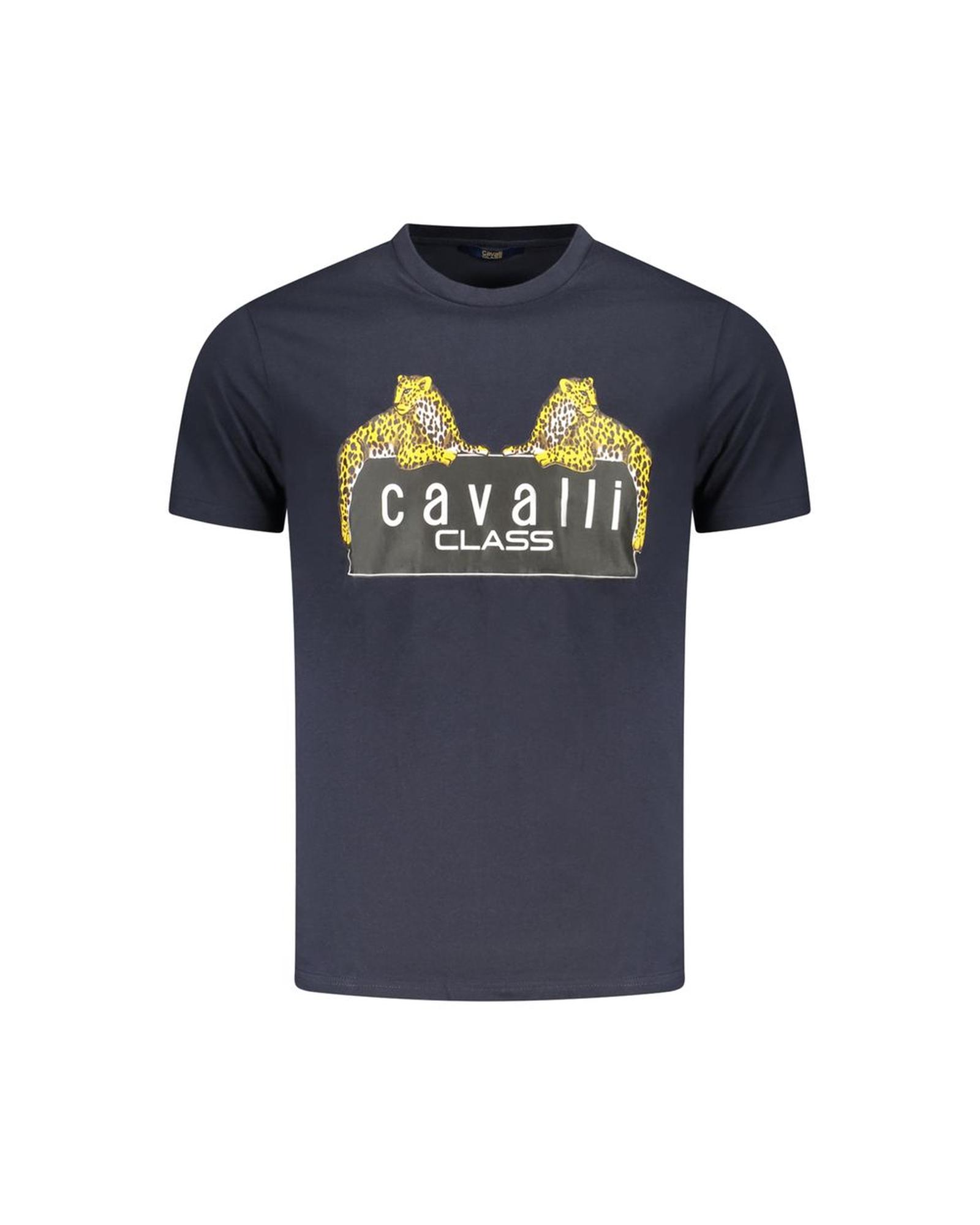 V539-CA-36713-XXL-202506161854-00 Cavalli Class Men's Blue Cotton T-Shirt - 2XL - Image 1