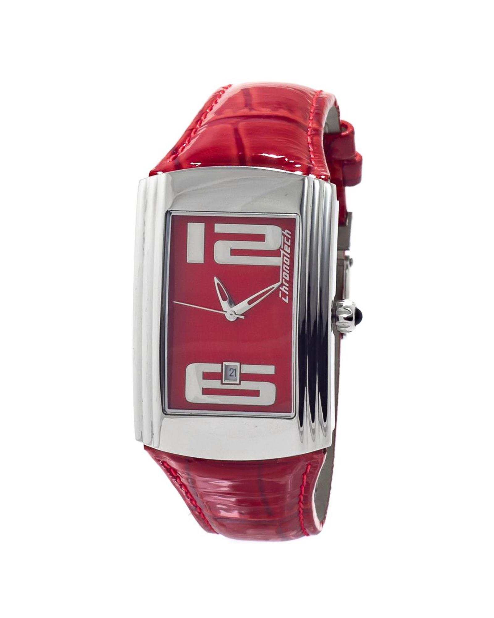 V539-CHCT7017B05AC-202506161910-00 Chronotech Women's Red Leather Watch - One Size - Image 1