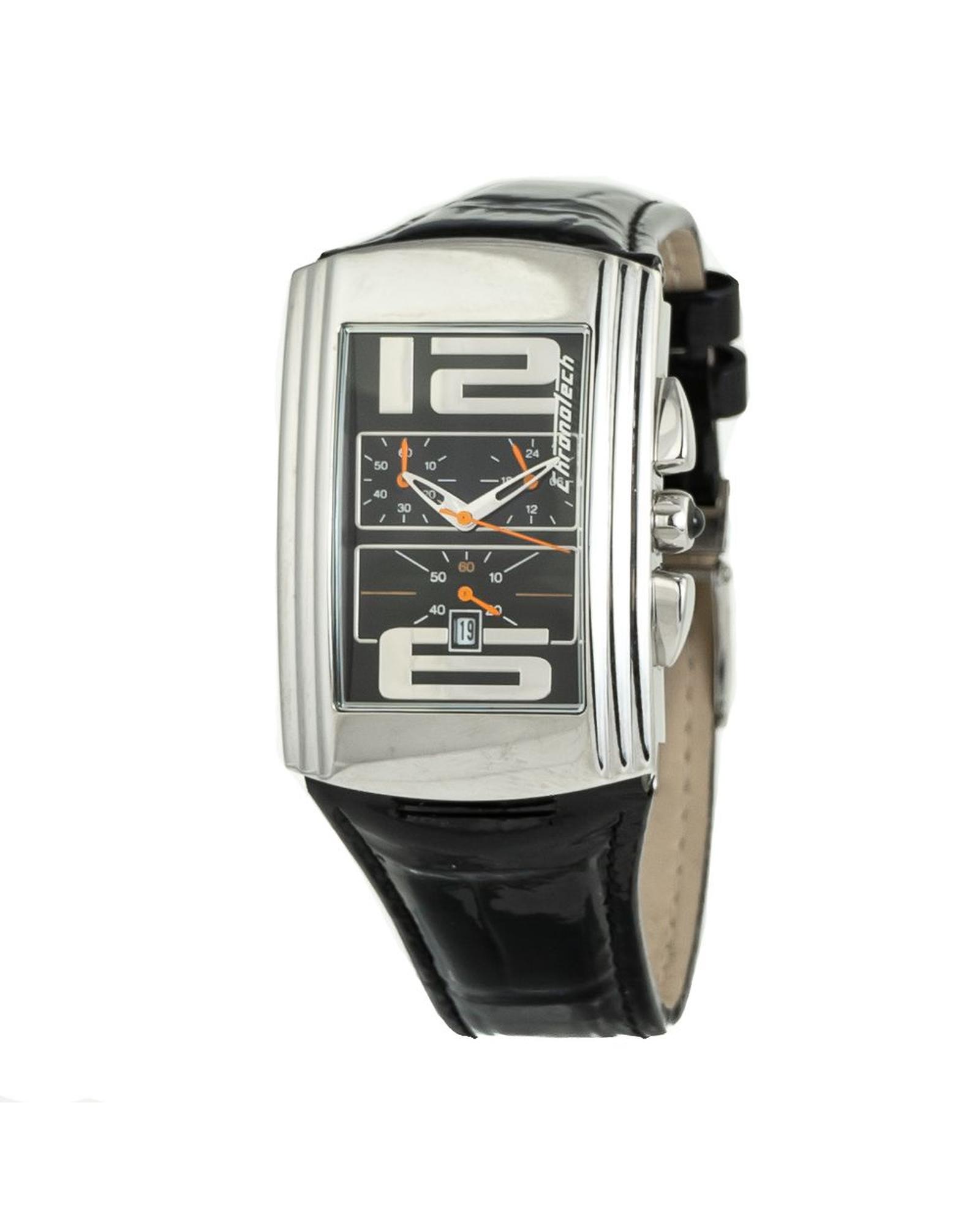 V539-CHCT7018B04AC-202506161617-00 Chronotech Unisex's Black Leather Watch - One Size - Image 1