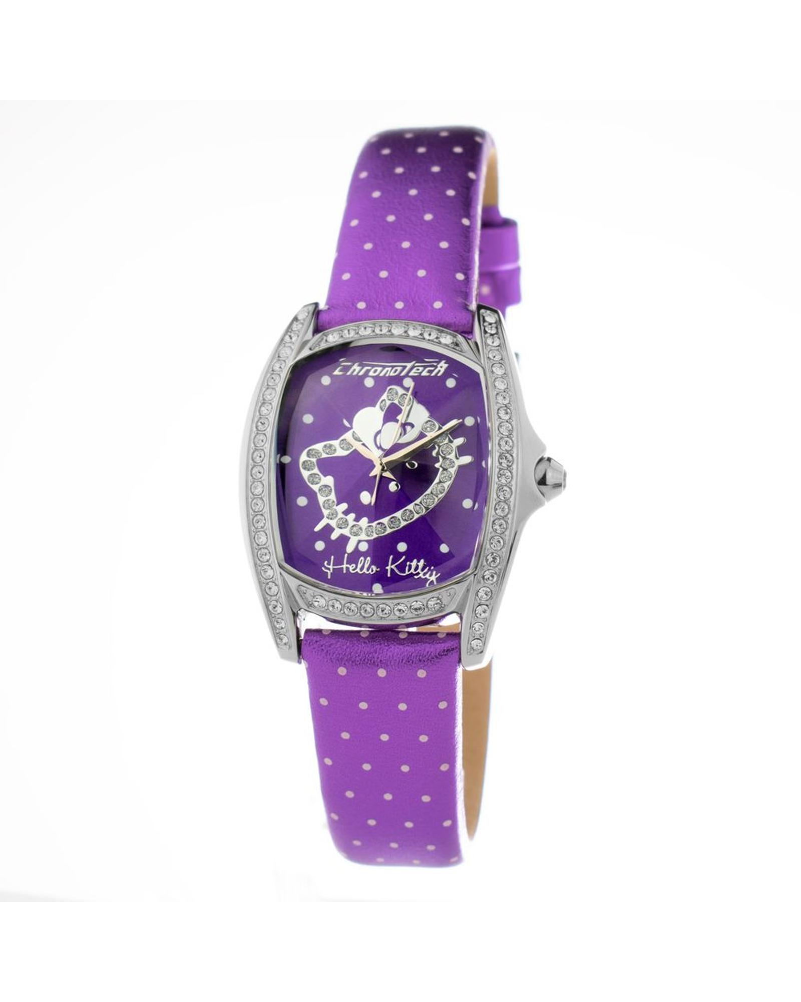 V539-CHCT7094SS43AC-202506161636-00 Chronotech Women's Purple Leather Watch - One Size - Image 1
