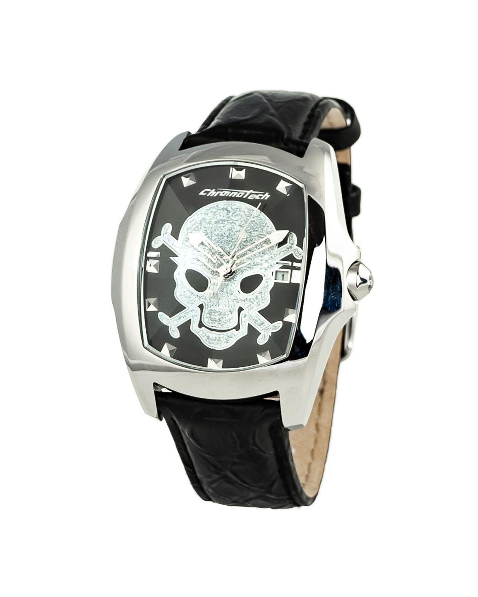 V539-CHCT7896M102AC-202506161822-00 Chronotech Men's Black Leather Watch - One Size - Image 1