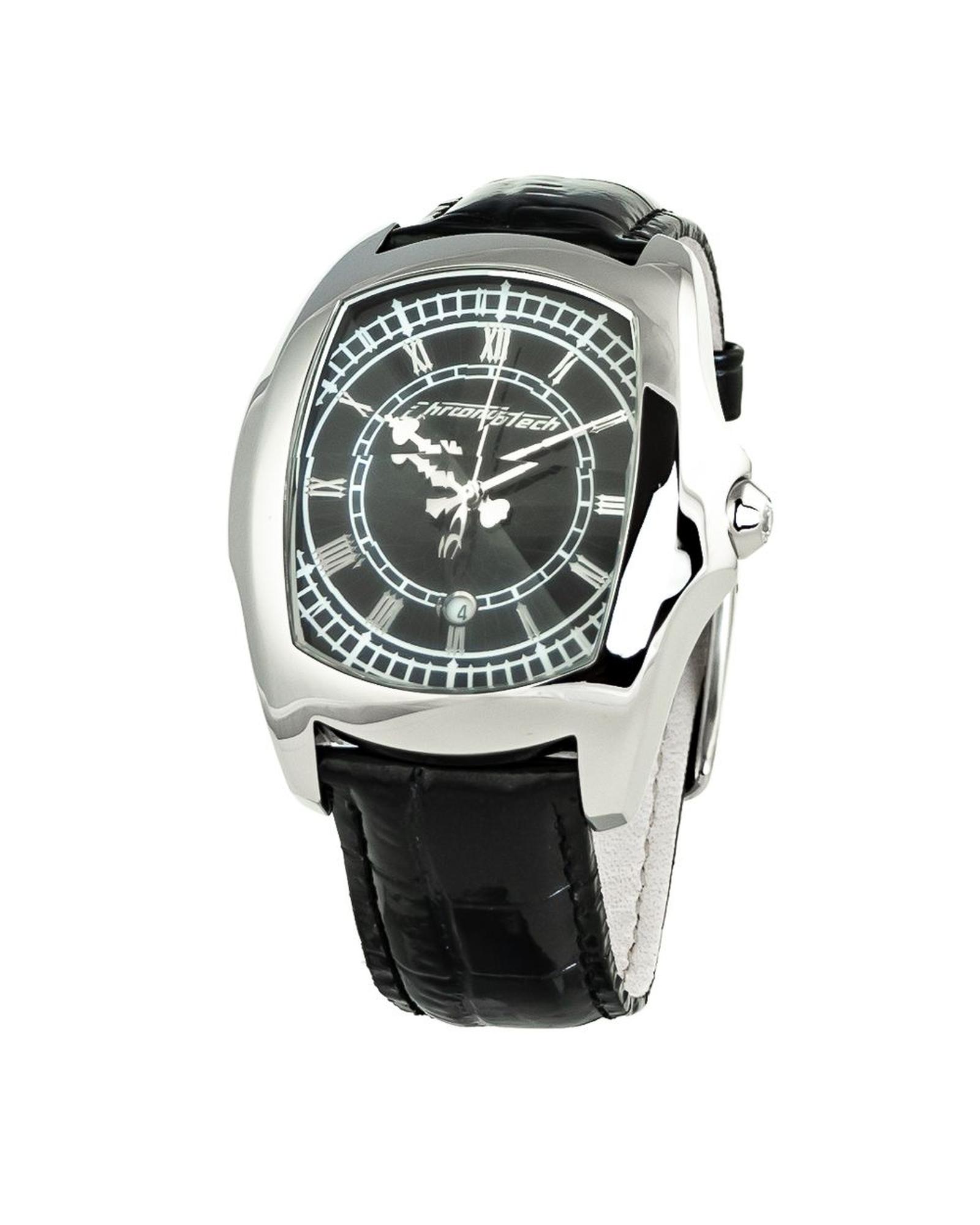 V539-CHCT7896M92AC-202506161825-00 Chronotech Men's Black Leather Watch - One Size - Image 1