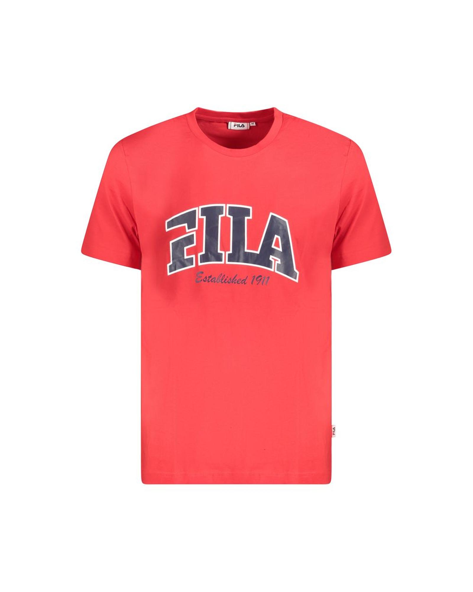 V539-FI-35403-L-202506162236-00 Fila Men's Red Cotton T-Shirt - L - Image 1
