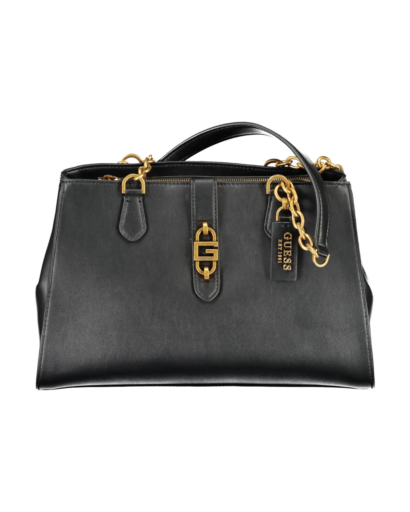 V539-GU-17246-202506162326-00 Guess Jeans Women's Chic Black Polyurethane Satchel with Contrasting Details - One Size - Image 1