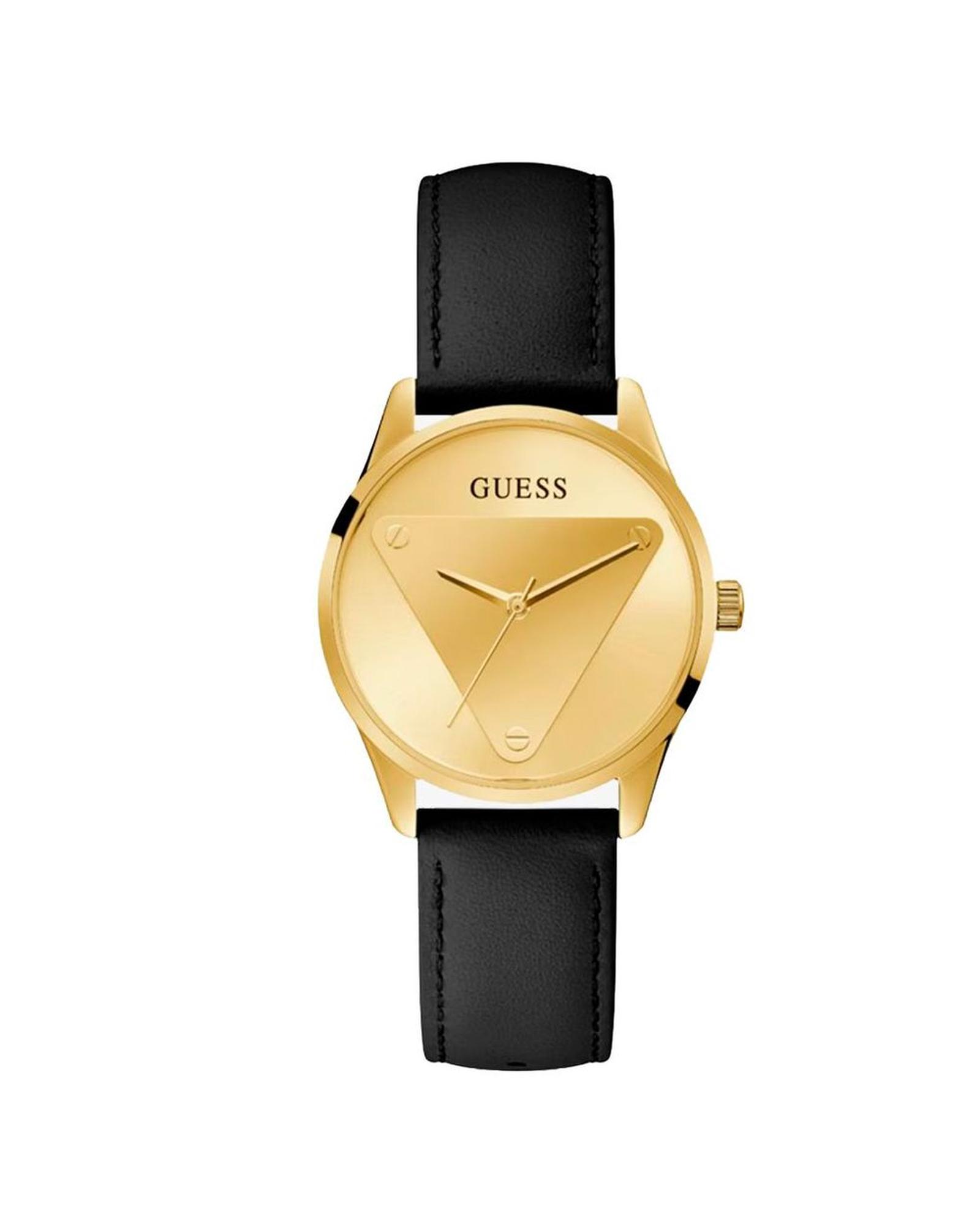 V539-GUGW0642L1AC-202506170427-00 Guess Women's Black Leather Watch - One Size - Image 1