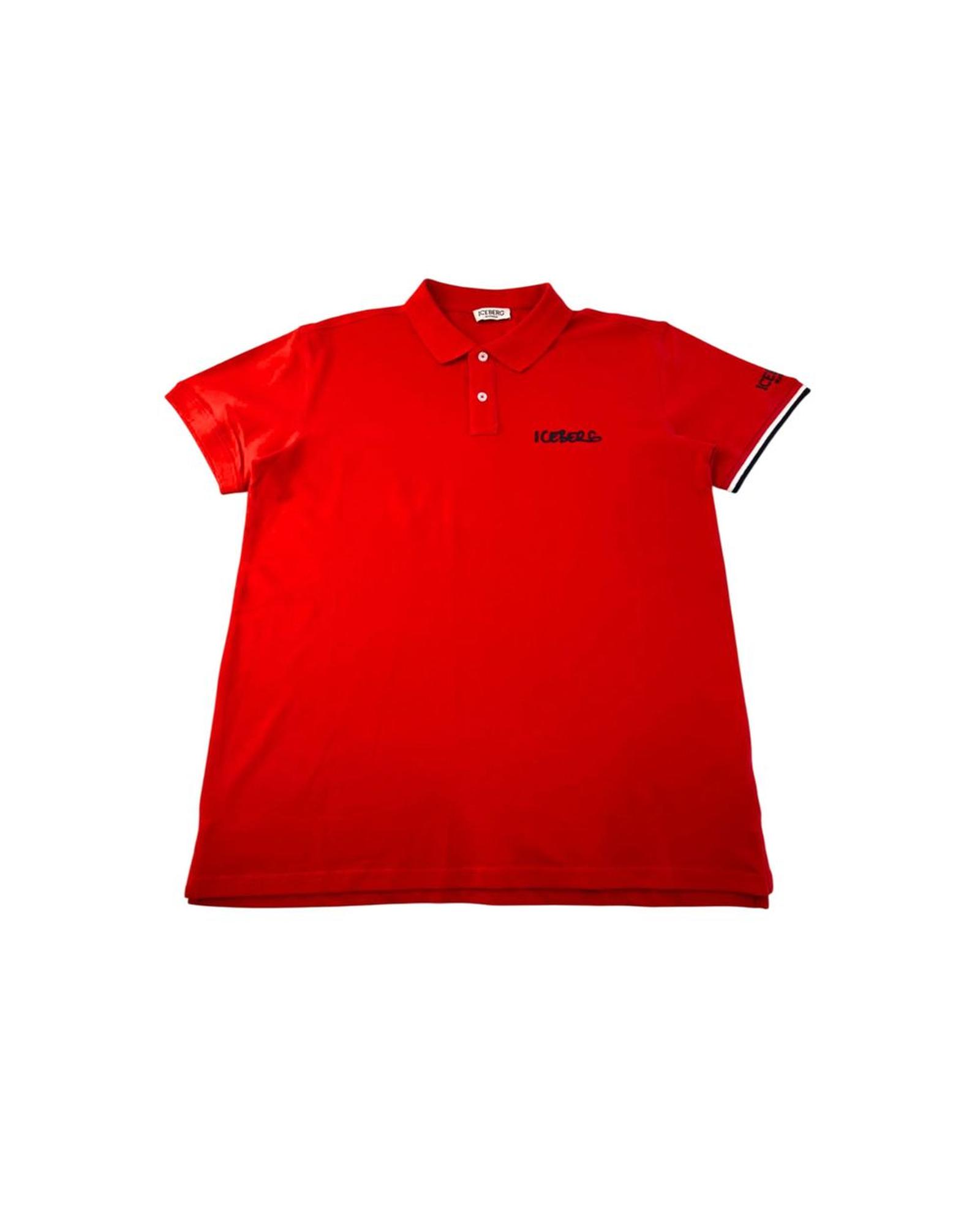 V539-IC-24793-XXL-202506170230-00 Iceberg Men's Red Cotton Polo Shirt - 2XL - Image 1