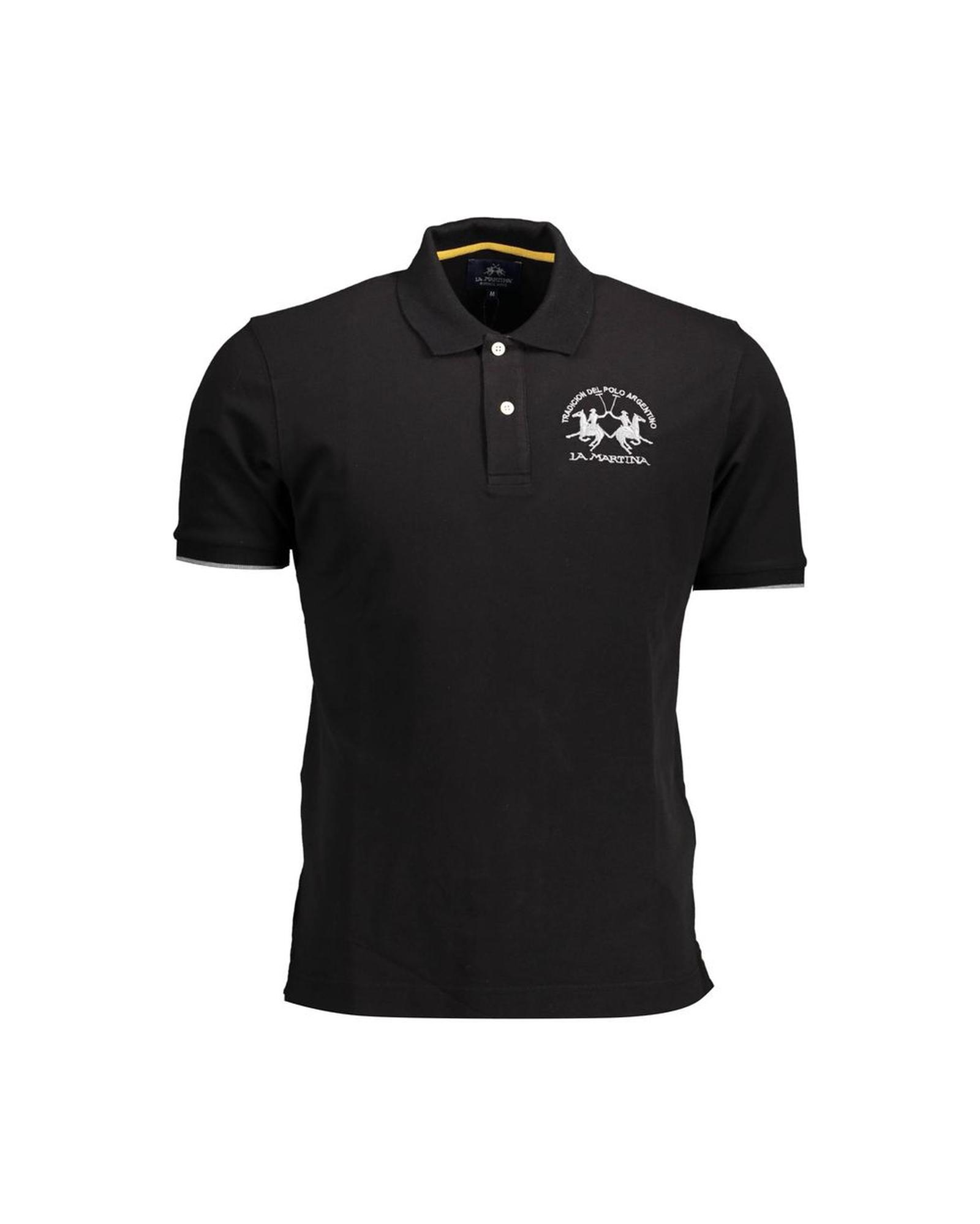 V539-LA-26400-S-202506170654-00 La Martina Men's Black Cotton Polo Shirt - S - Image 1