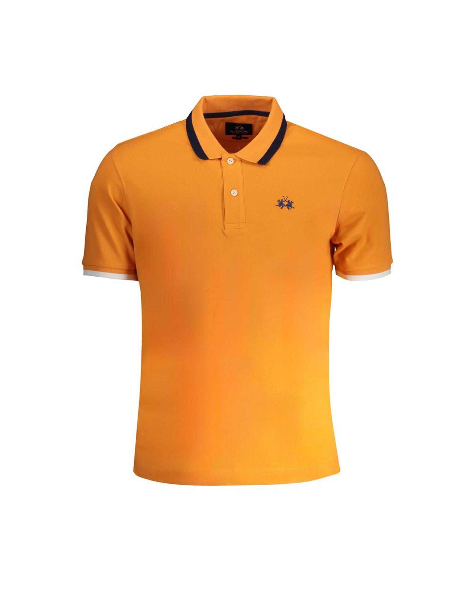 V539-LA-30448-L-202506170515-00 La Martina Men's Orange Cotton Polo Shirt - L - Image 1