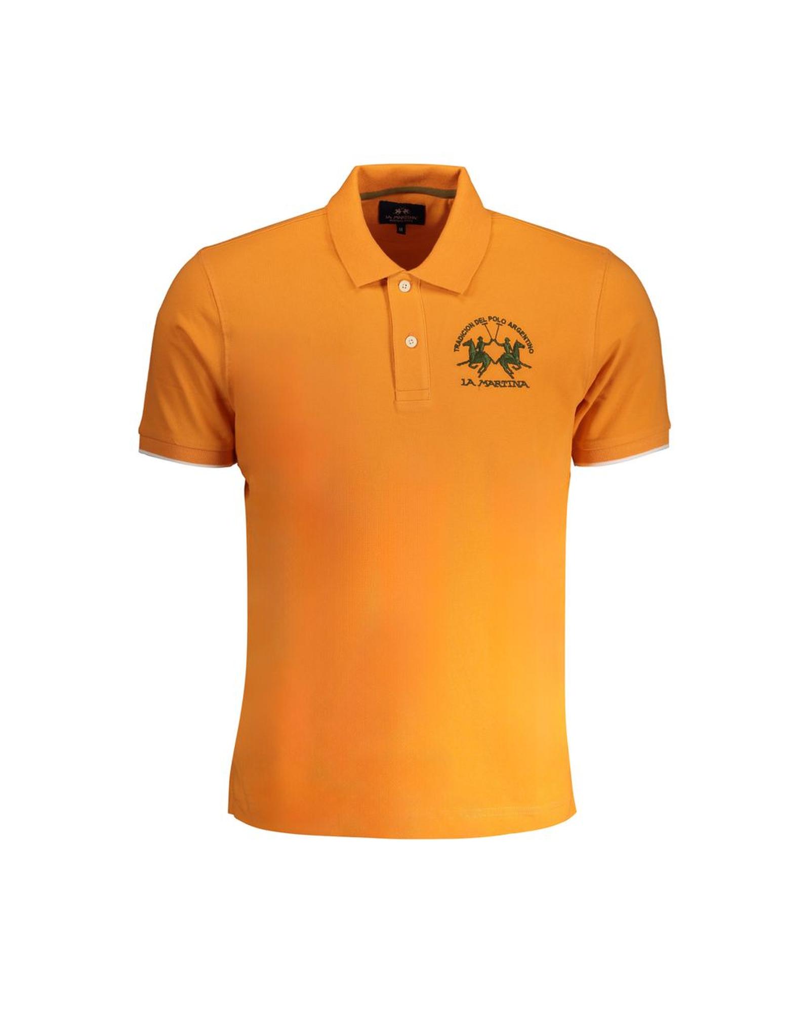 V539-LA-30449-XL-202506170520-00 La Martina Men's Orange Cotton Polo Shirt - XL - Image 1