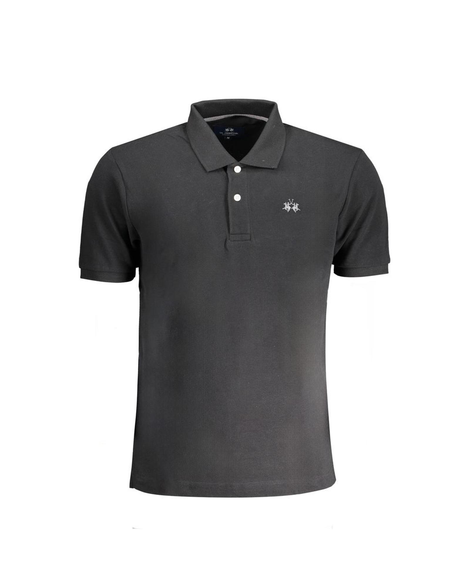 V539-LA-30465-M-202506170531-00 La Martina Men's Black Cotton Polo Shirt - M - Image 1