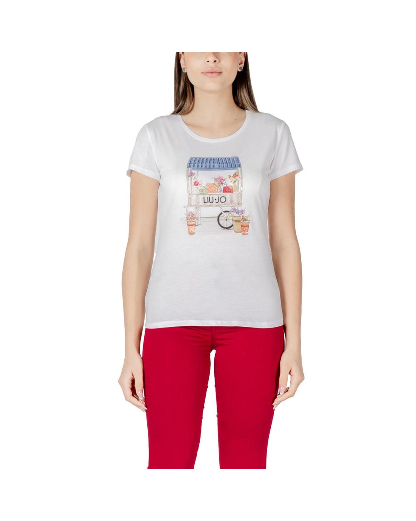 V539-LI-15939302638-IT44L-202506170747-00 Liu Jo Women's Bicolor Cotton Tops & T-Shirt - 44 IT - Image 1