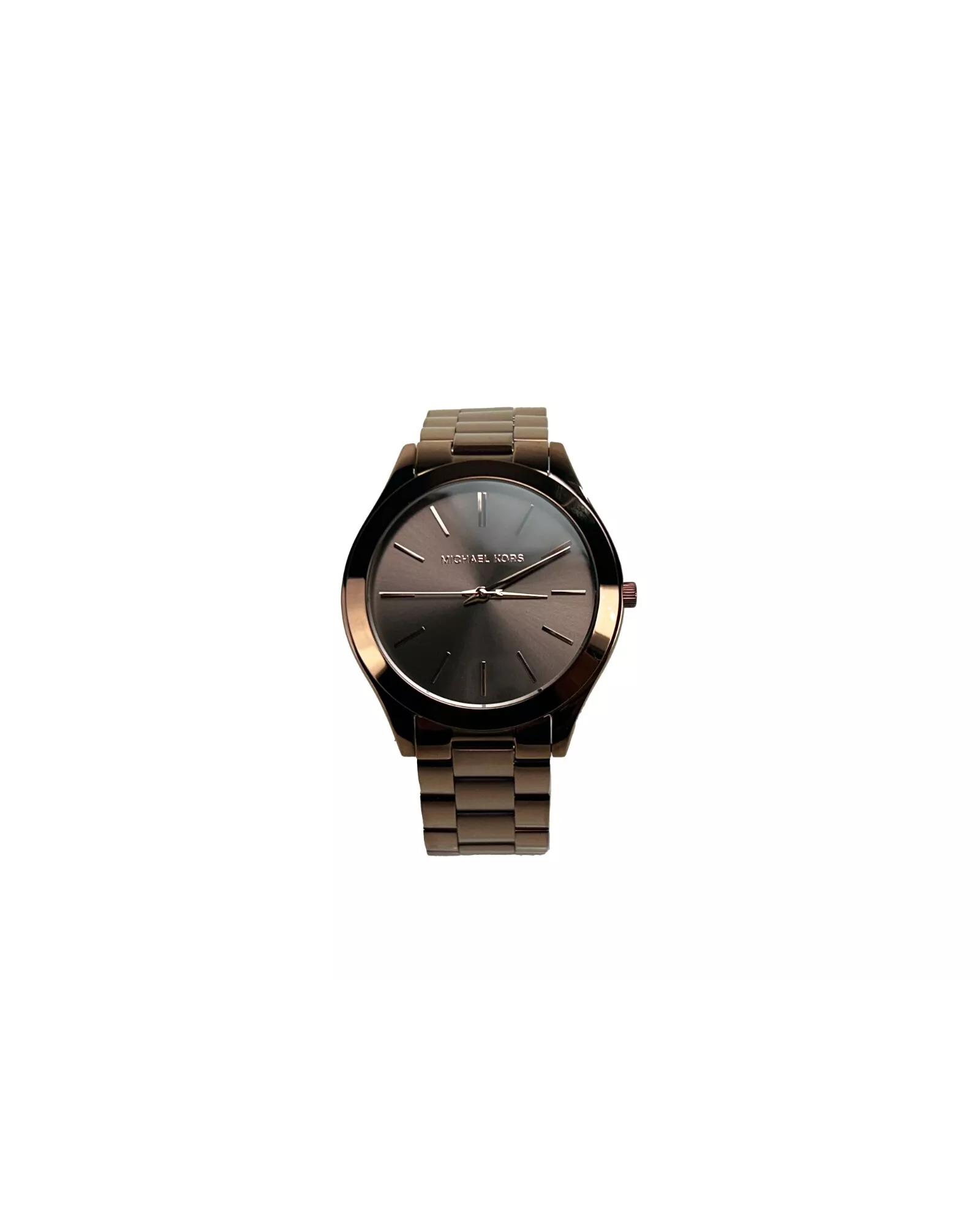 V539-MK3418-202506170926-00 Michael Kors Unisex's Slim Runway Brown Stainless Steel Watch MK3418 - One Size - Image 1