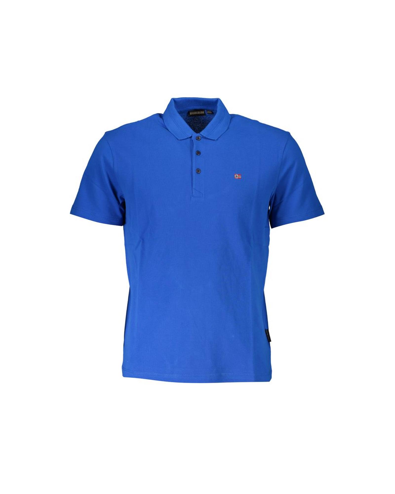 V539-NA-28149-S-171425-00 Napapijri Men's Blue Cotton Polo Shirt - S - Image 1