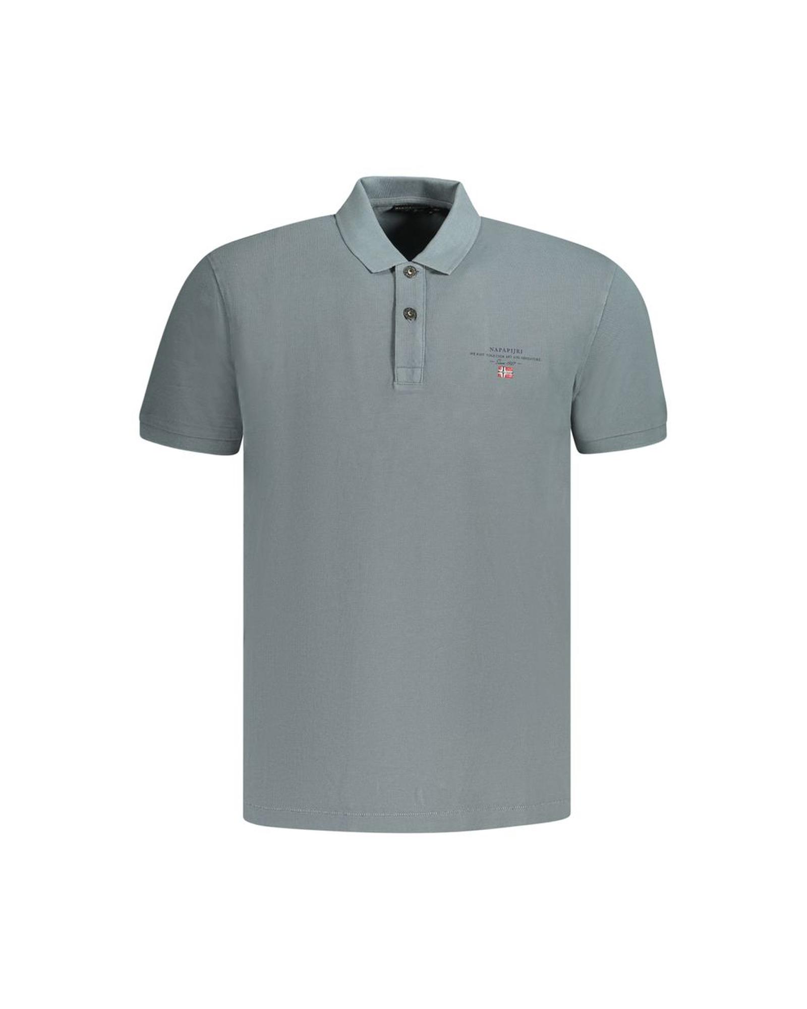 V539-NA-35677-M-202506171245-00 Napapijri Men's Gray Cotton Polo Shirt - M - Image 1