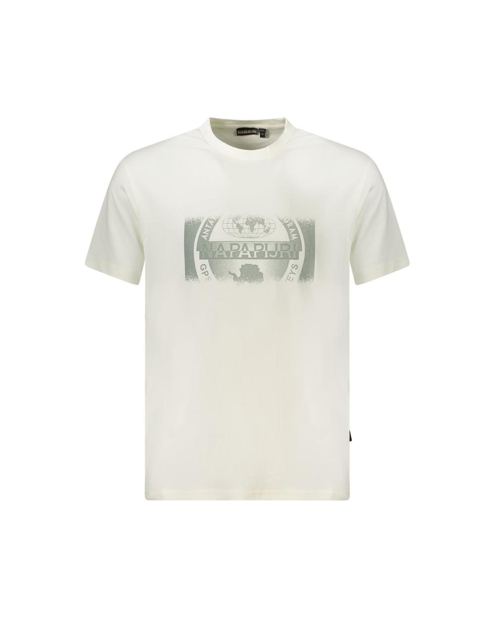 V539-NA-35884-M-202506171042-00 Napapijri Men's White Cotton T-Shirt - M - Image 1