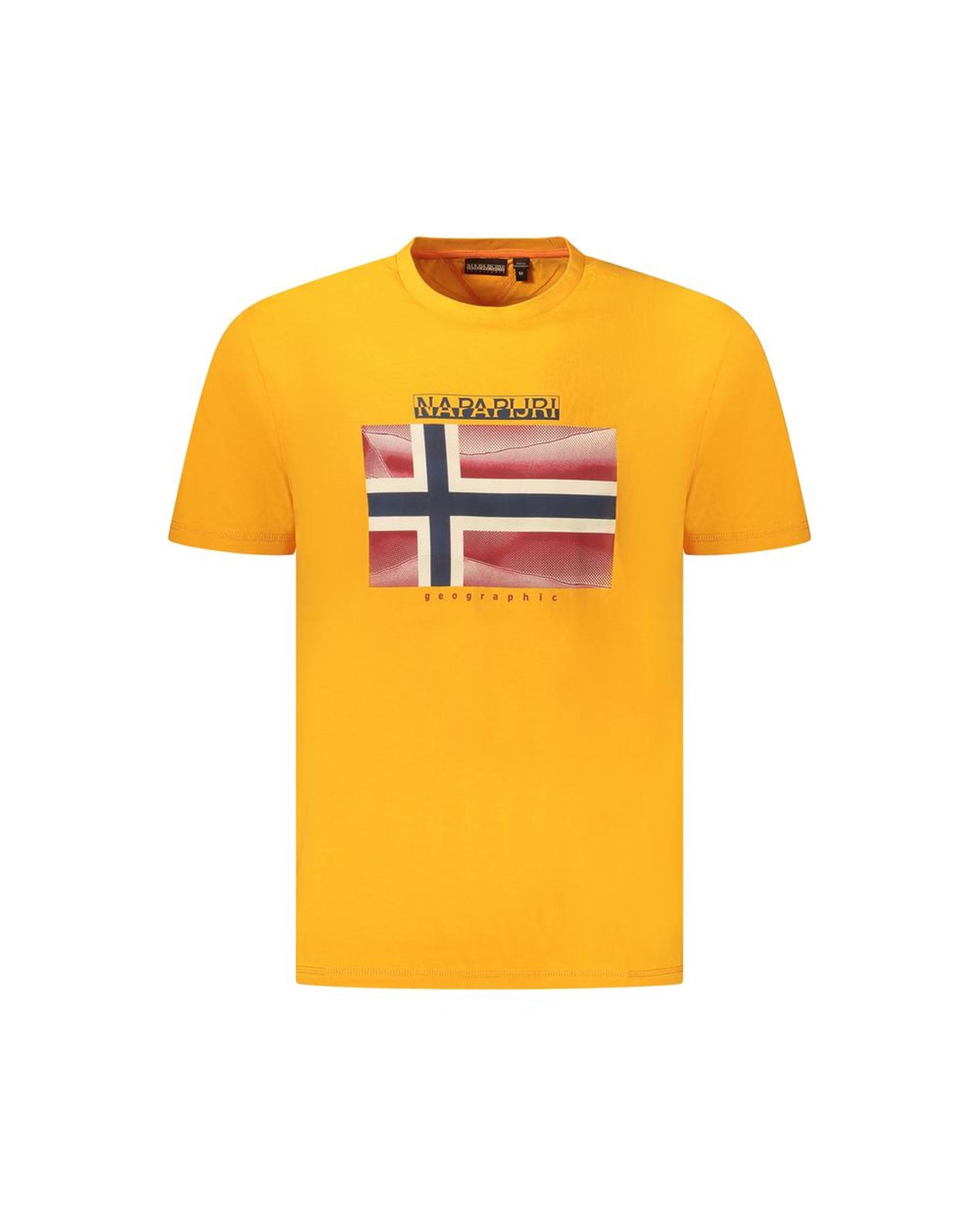V539-NA-35893-S-202506171110-00 Napapijri Men's Orange Cotton T-Shirt - S - Image 1