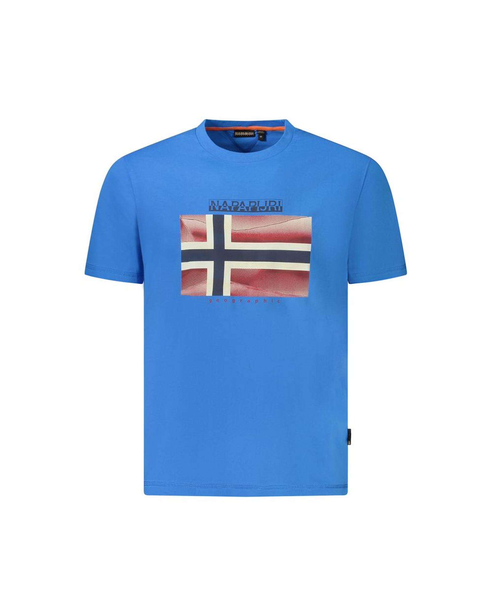 V539-NA-35902-L-202506171125-00 Napapijri Men's Blue Cotton T-Shirt - L - Image 1
