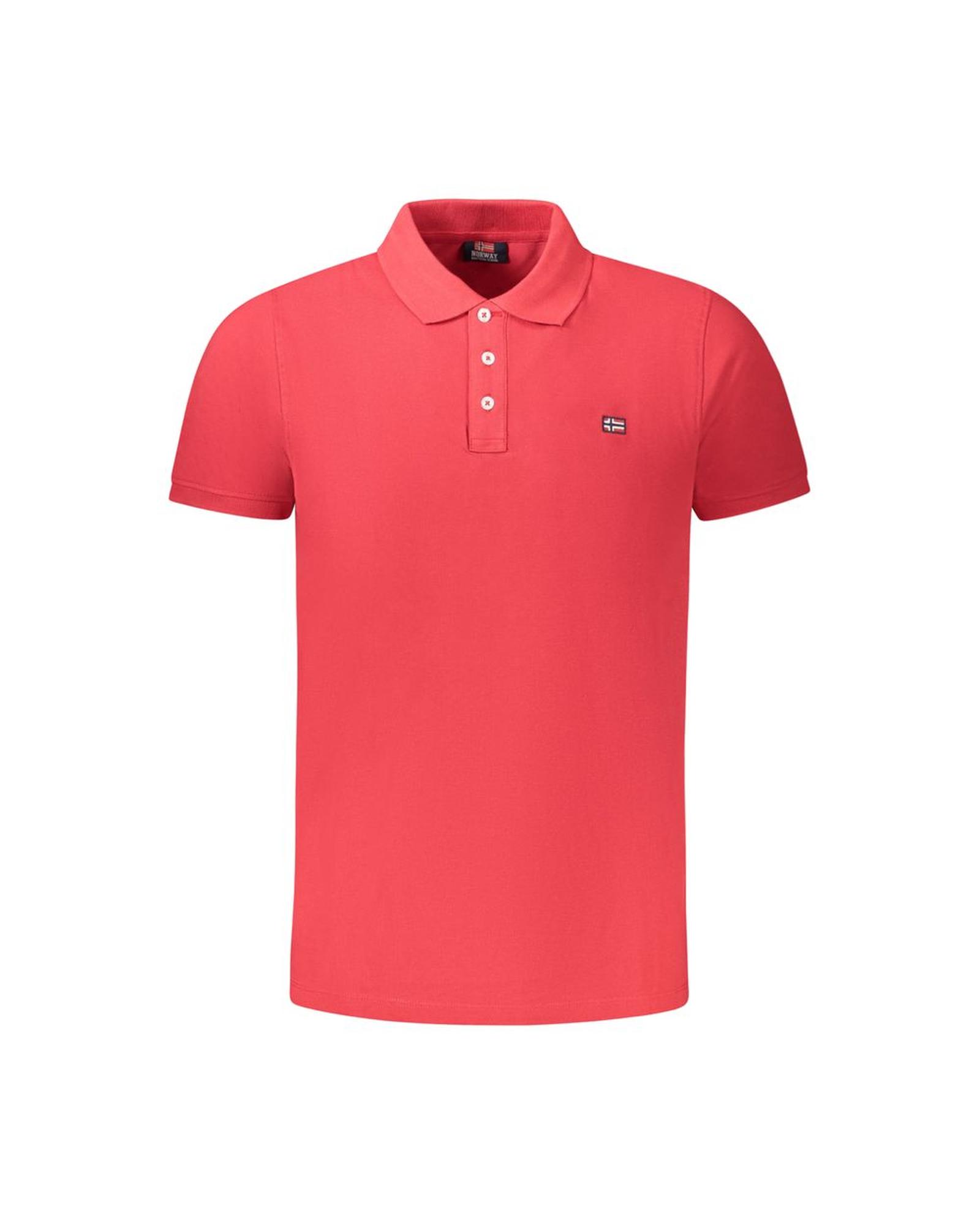 V539-NO-35486-L-202506172354-00 Norway 1963 Men's Red Cotton Polo Shirt - L - Image 1