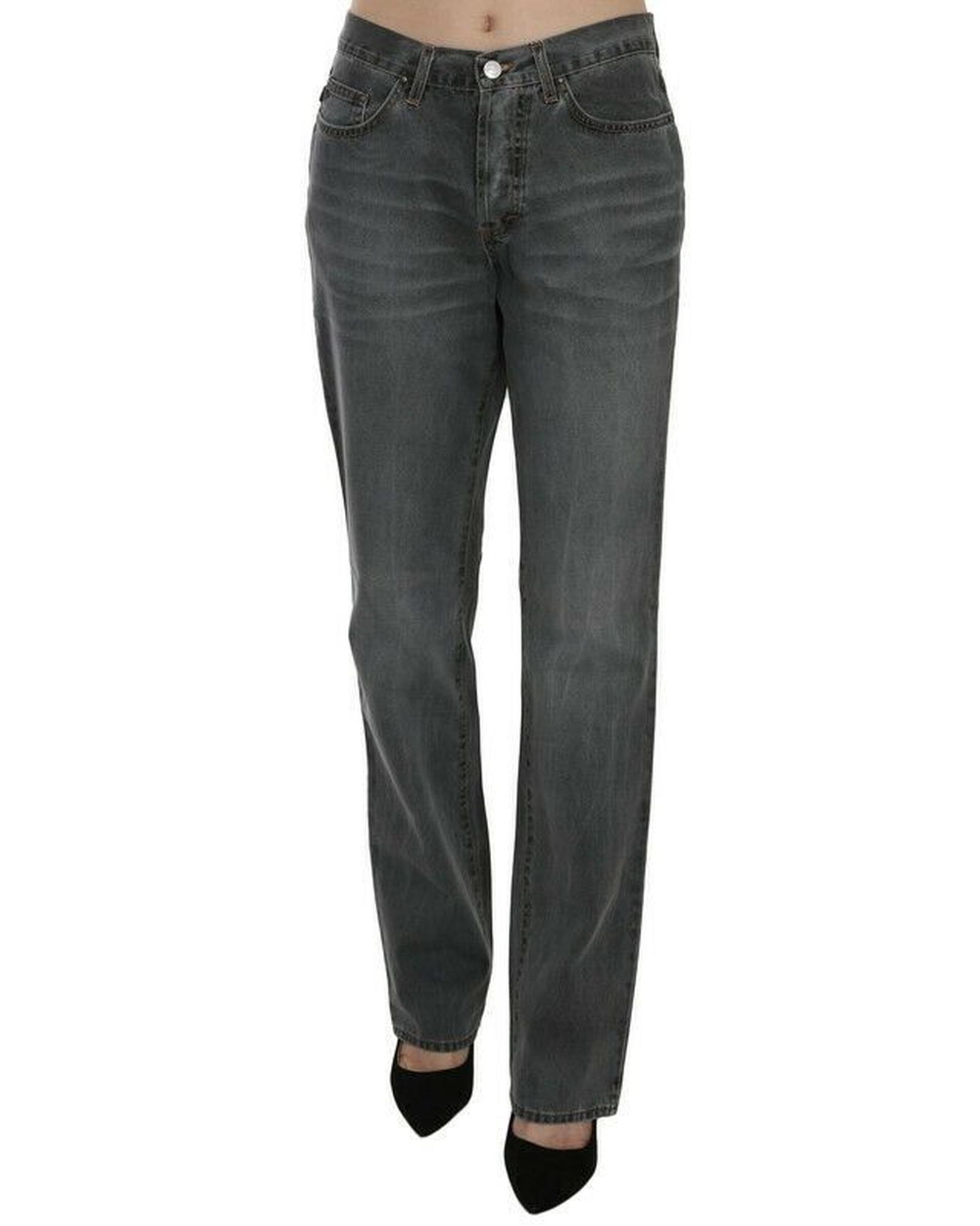 V539-PAN70366-30-202509011410-00 Mid Waist Straight Denim Pants with Logo Details W30 US Women - Image 1