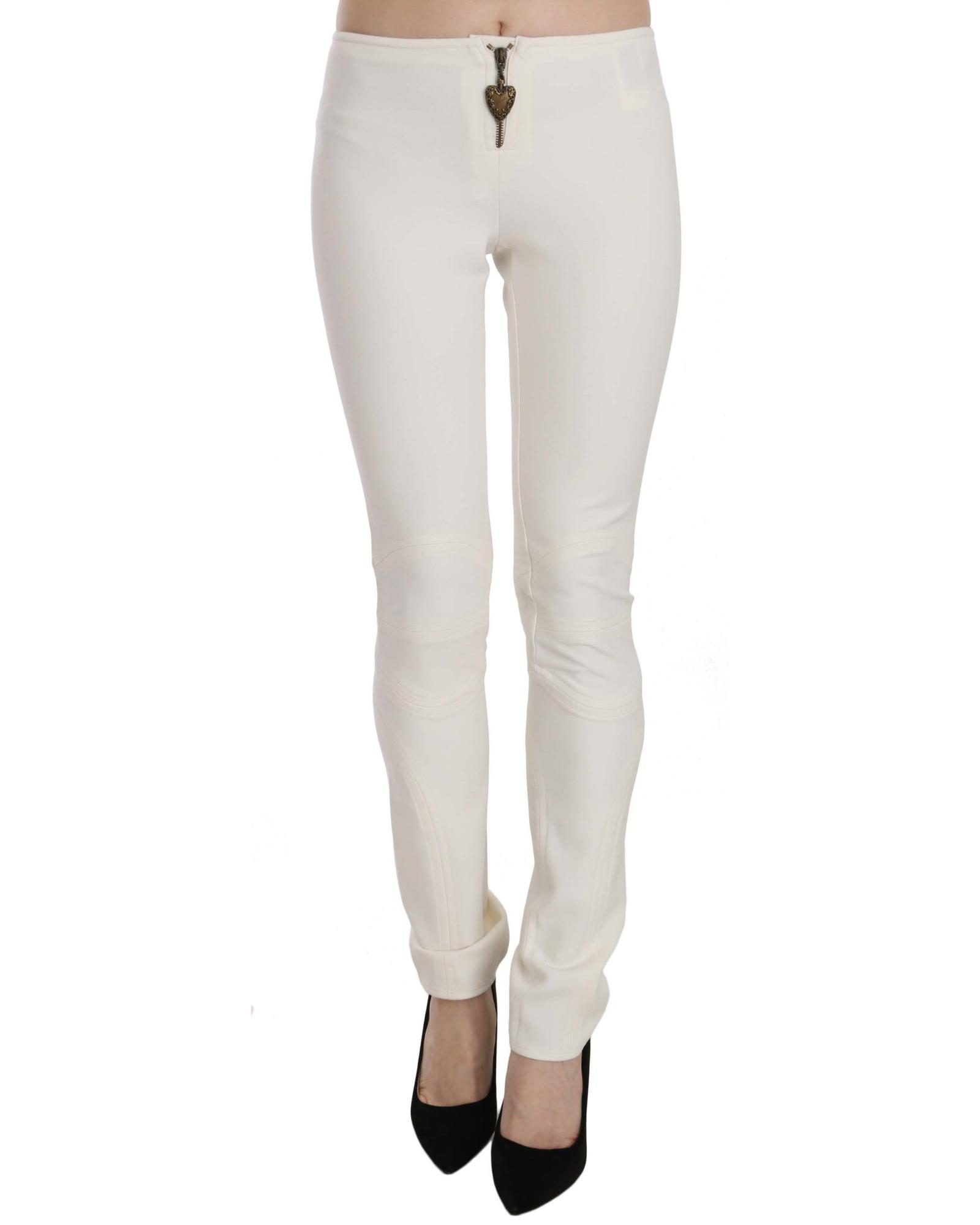 V539-PAN70376-42-202509011205-00 Just Cavalli Mid Waist Skinny Dress Trouser Pants 42 IT Women - Image 1
