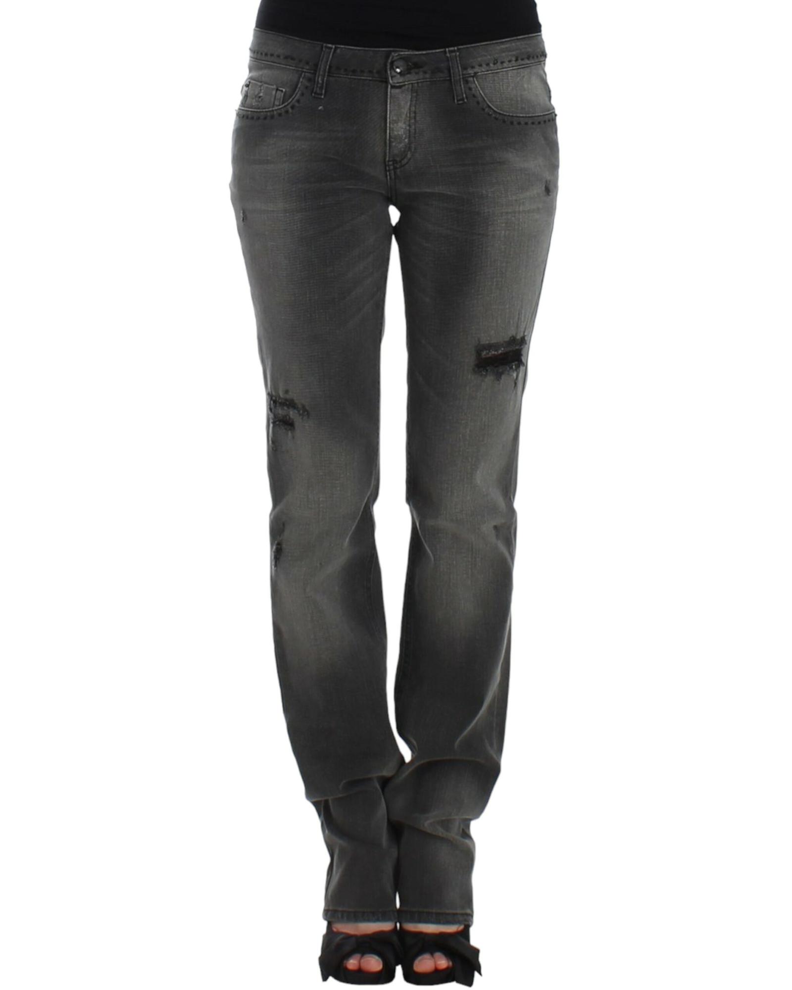 V539-SIG12557-3-202509010520-00 CNC Costume National Gray Straight Leg Jeans W26 US Women - Image 1