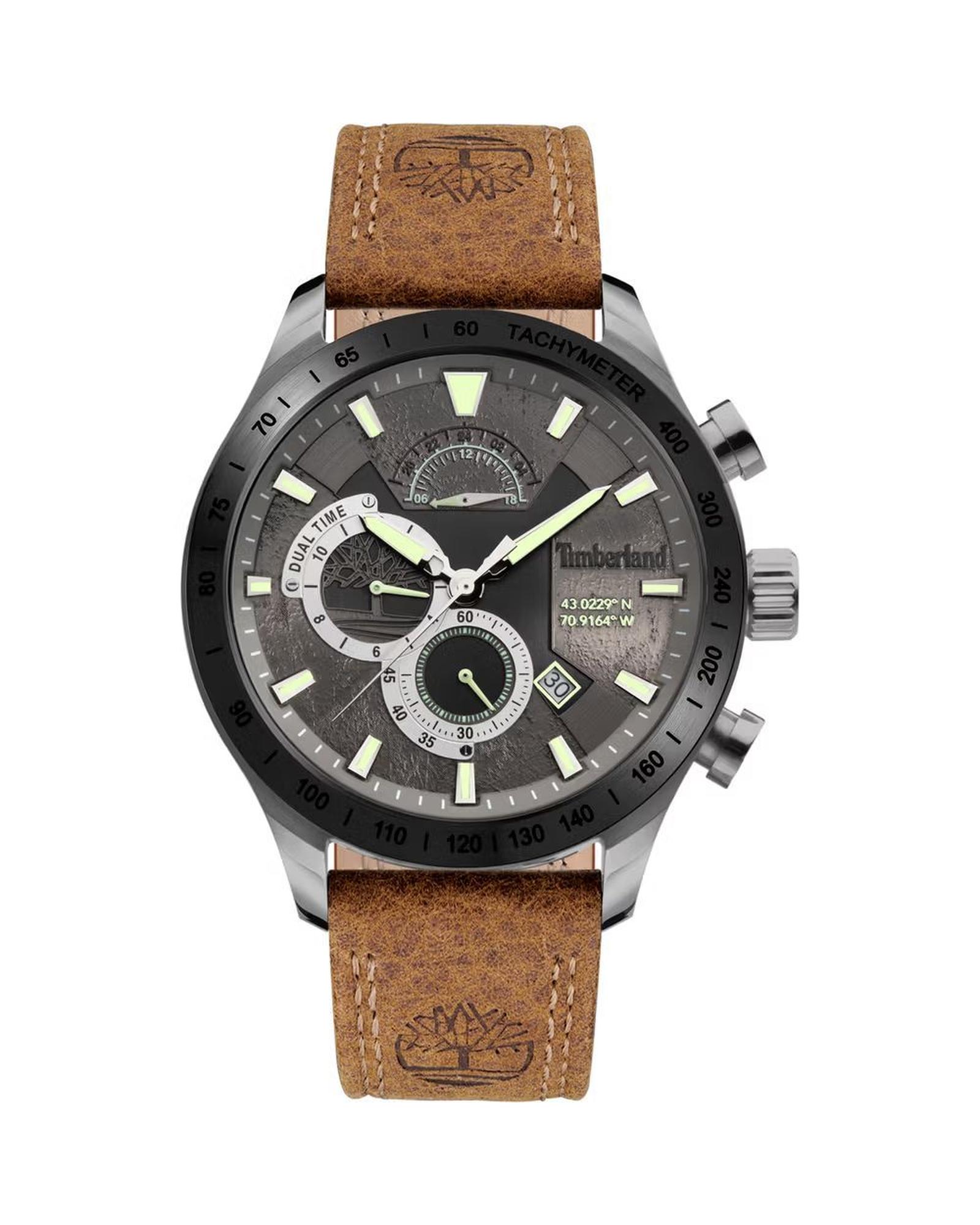 V539-TITDWGF2100202AC-202506180554-00 Timberland Men's Brown Leather Watch - One Size - Image 1