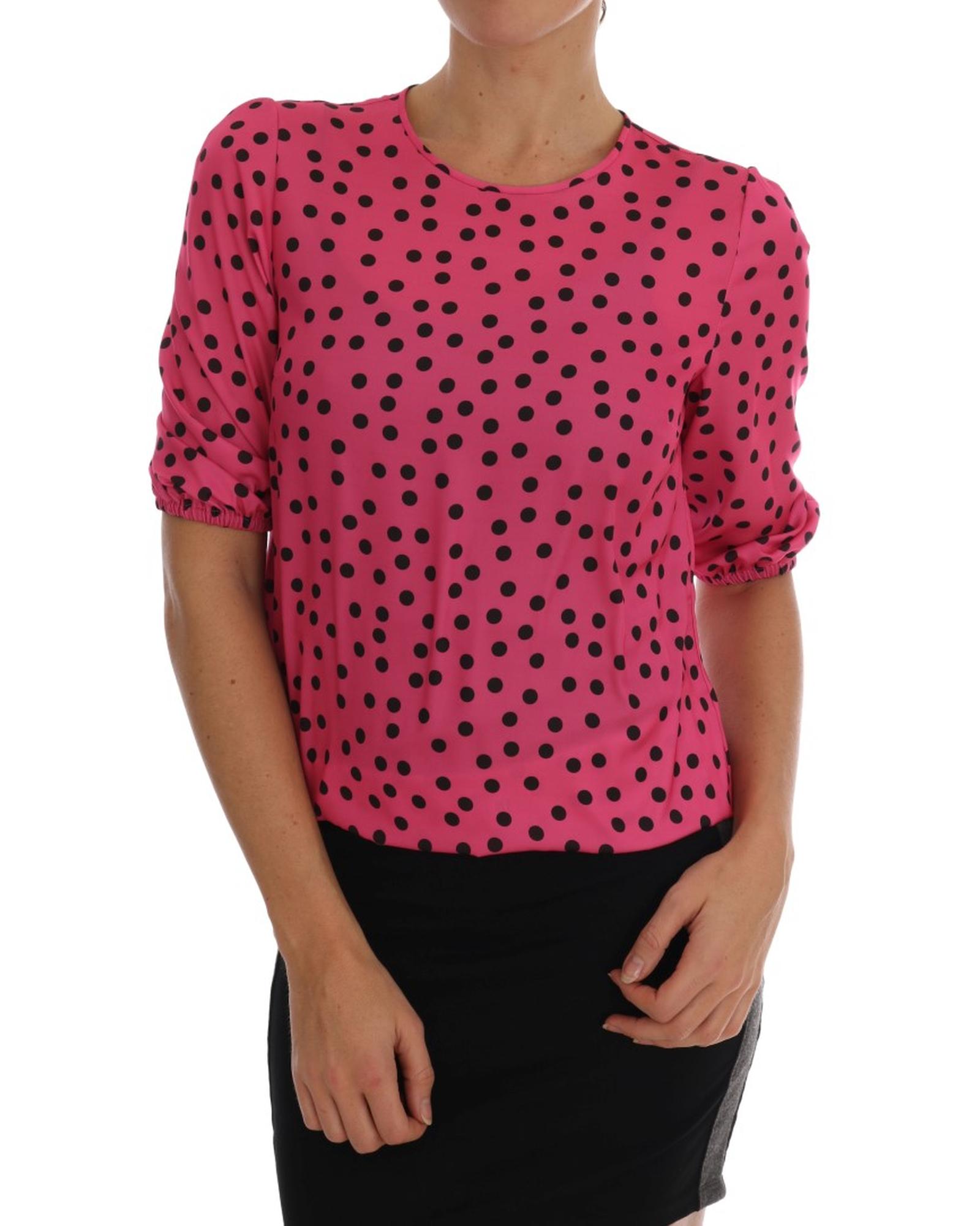 V539-TSH1639-4-202509010810-00 Enchanted Sicily Silk Blouse with Polka Dots 36 IT Women - Image 1