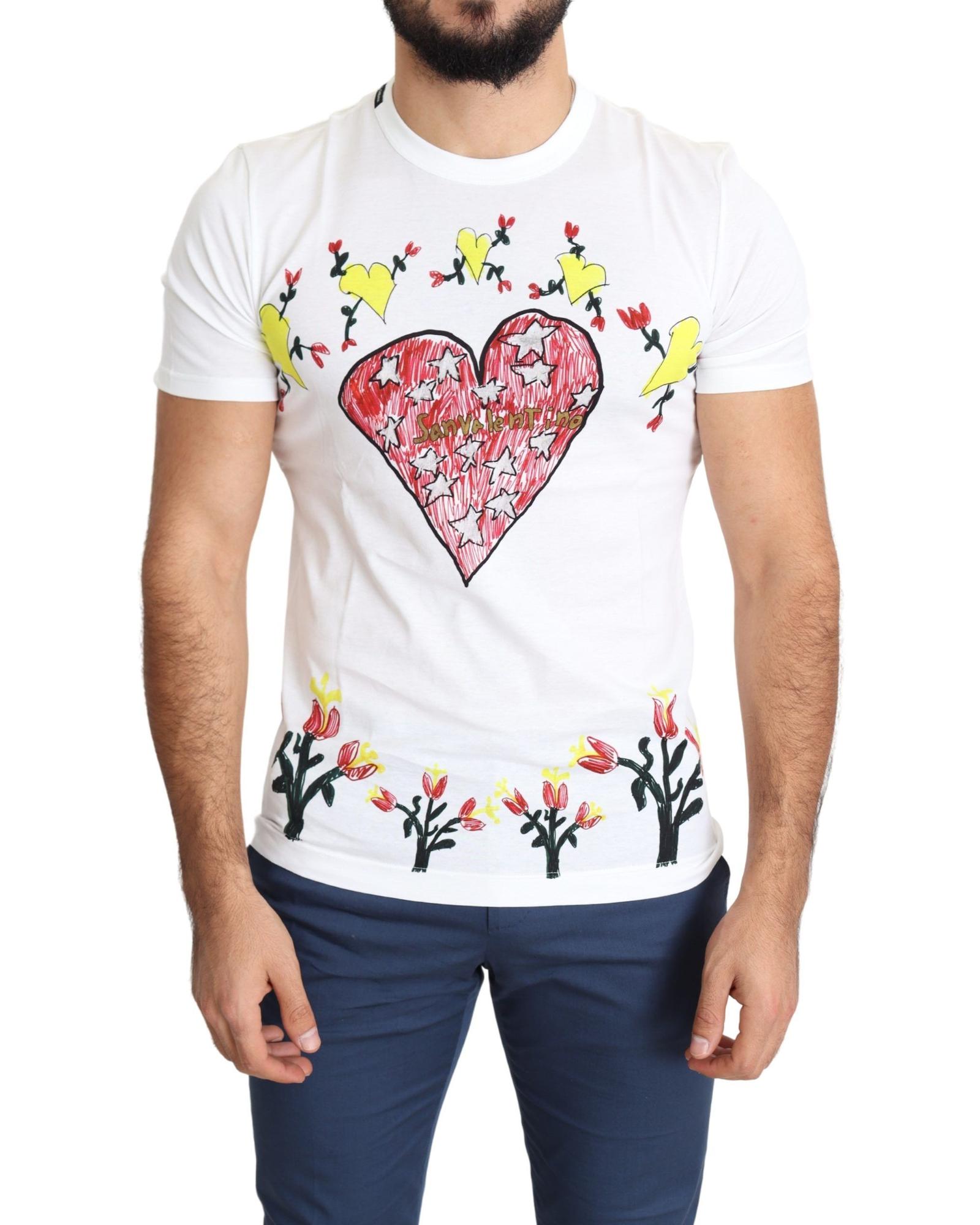 V539-TSH5469-46-202509011725-00 Saint Valentine Print Crew Neck Short Sleeves T-shirt 46 IT Men - Image 1