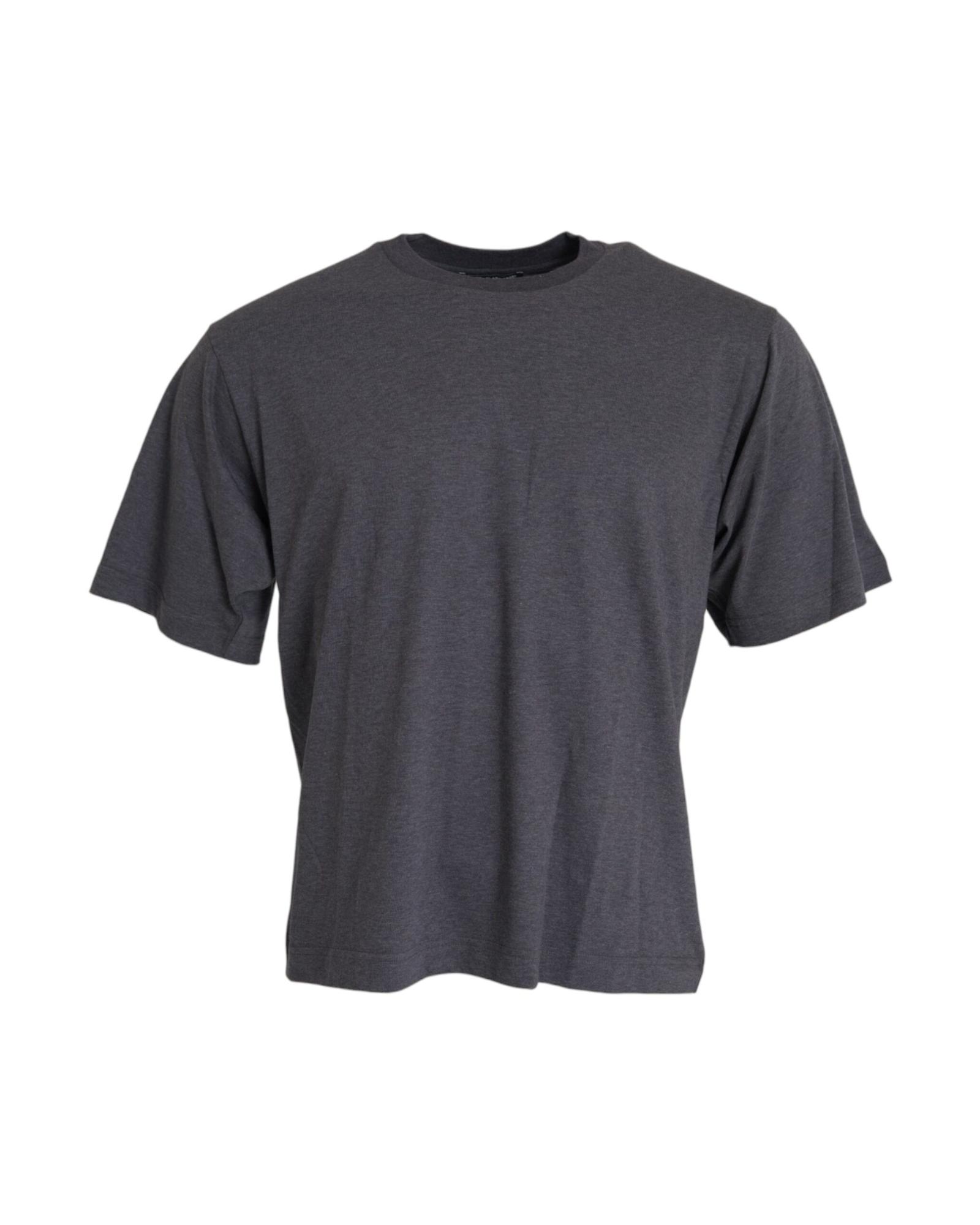 V539-TSH86256-50-202506181141-00 Dolce & Gabbana Men's Gray Cotton Round Neck Short Sleeve T-shirt - 50 IT - Image 1