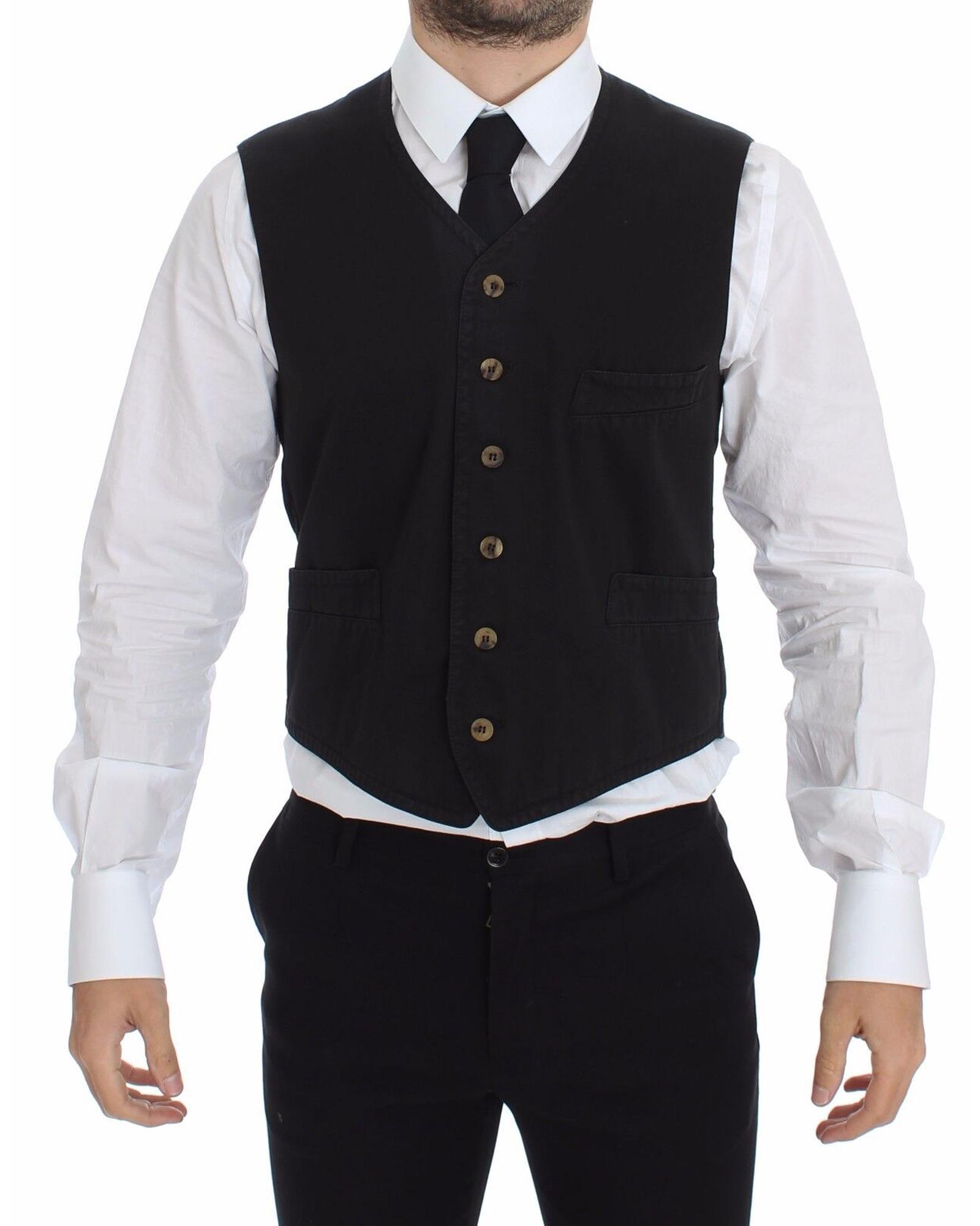 V539-VES10076-3-202509010800-00 Dress Vest with Adjustable Strap and Logo Details 48 IT Men - Image 1