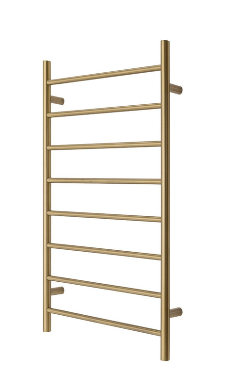 V549-10062ROUNDGOLD-109675-00 Premium Brushed Gold Towel Rack - 8 Bars, Round Design, AU Standard, 1000x620mm Wide - Image 1