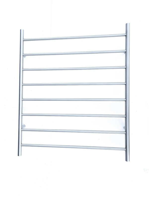 V549-10085ROUNDBRUSHCHROME-109630-00 Premium Brushed Chrome Towel Rack - 8 Bars, Round Design, AU Standard, 1000x850mm Wide - Image 1