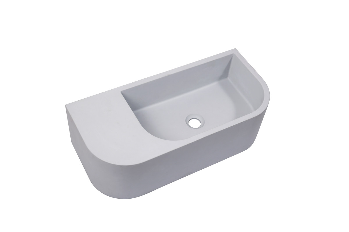 V549-6530CONLIGHTGREY-96760-00 New Concrete Cement Wash Basin Counter Top Matte Light Grey Wall Hung Basin - Image 1