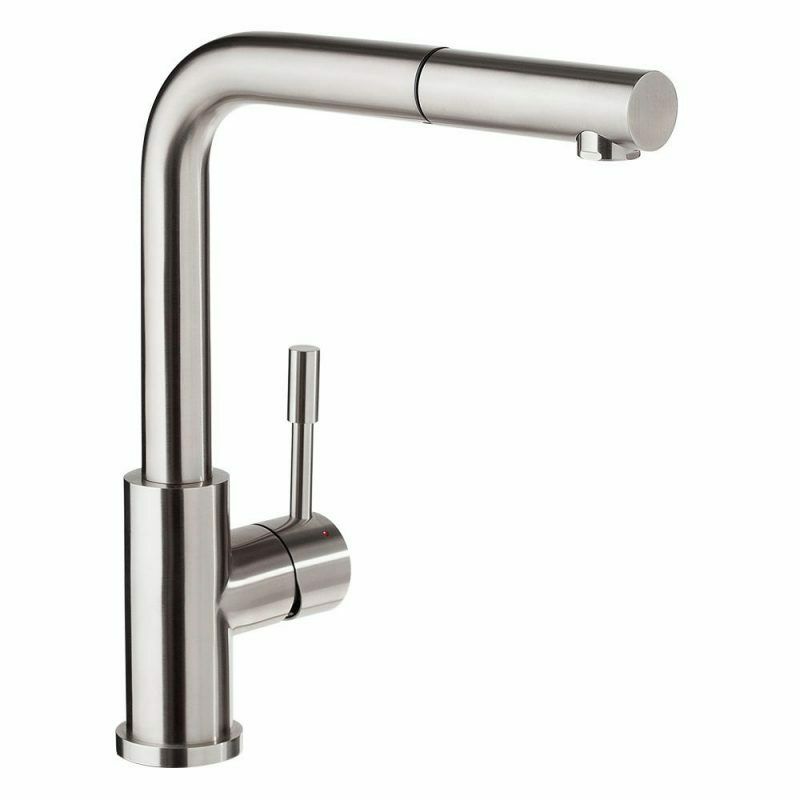 V549-NICKELPULLL-91053-01 2023 Brushed Nickel Stainless steel L shape pull out with spray function spring kitchen mixer tap faucet Stainless steel Made PVD plated - Image 1