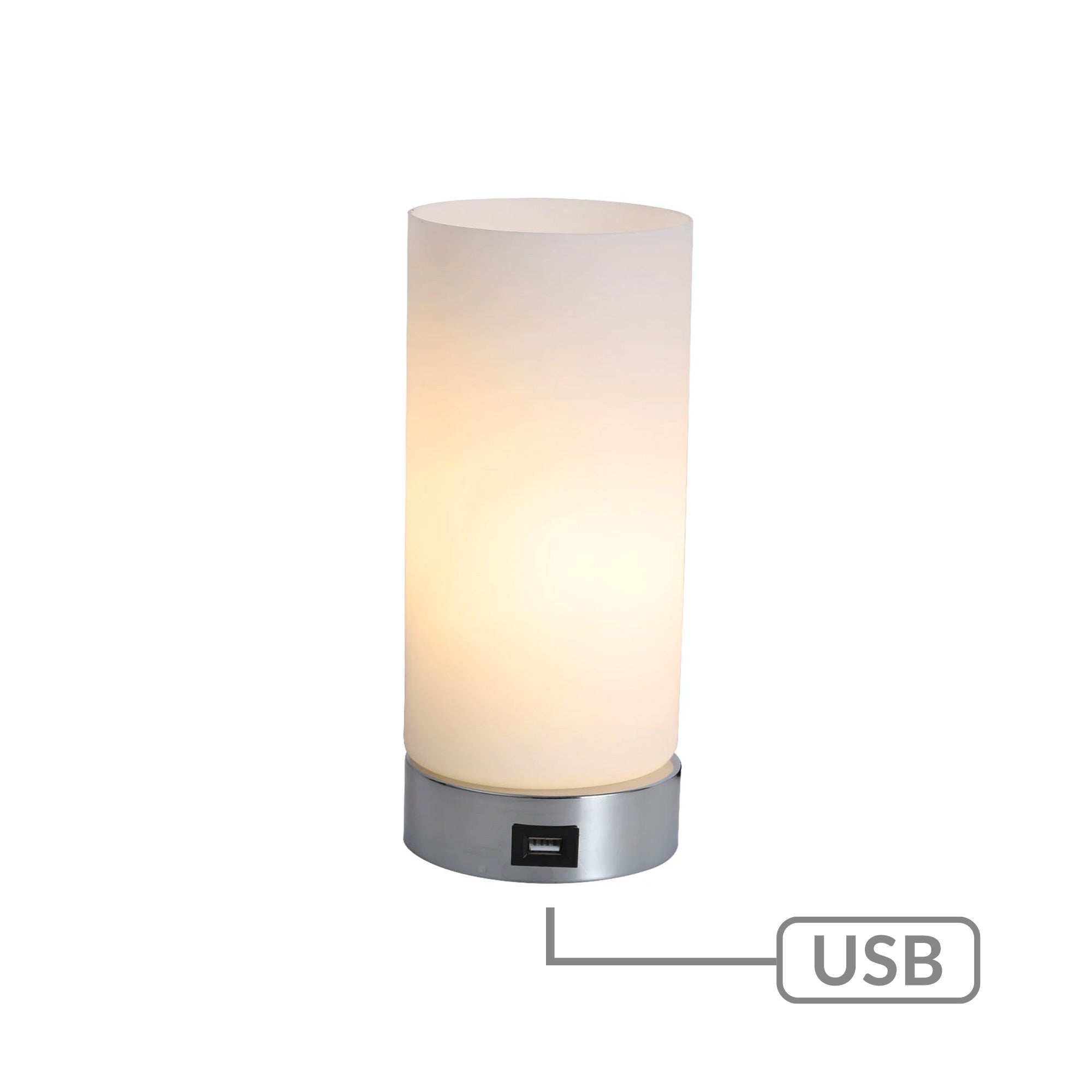 V558-LO-0007-95161-00 Julie Cylinder Touch Lamp with USB Port - Image 1