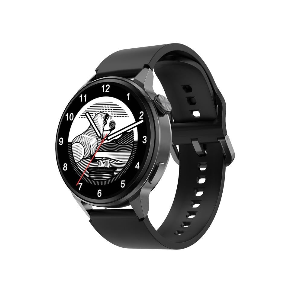 V562-1010732060DBT-202504252106-00 1.36 Inch Hd Screen Smart Call Watch With Nfc Function - Black Silicone - Image 1