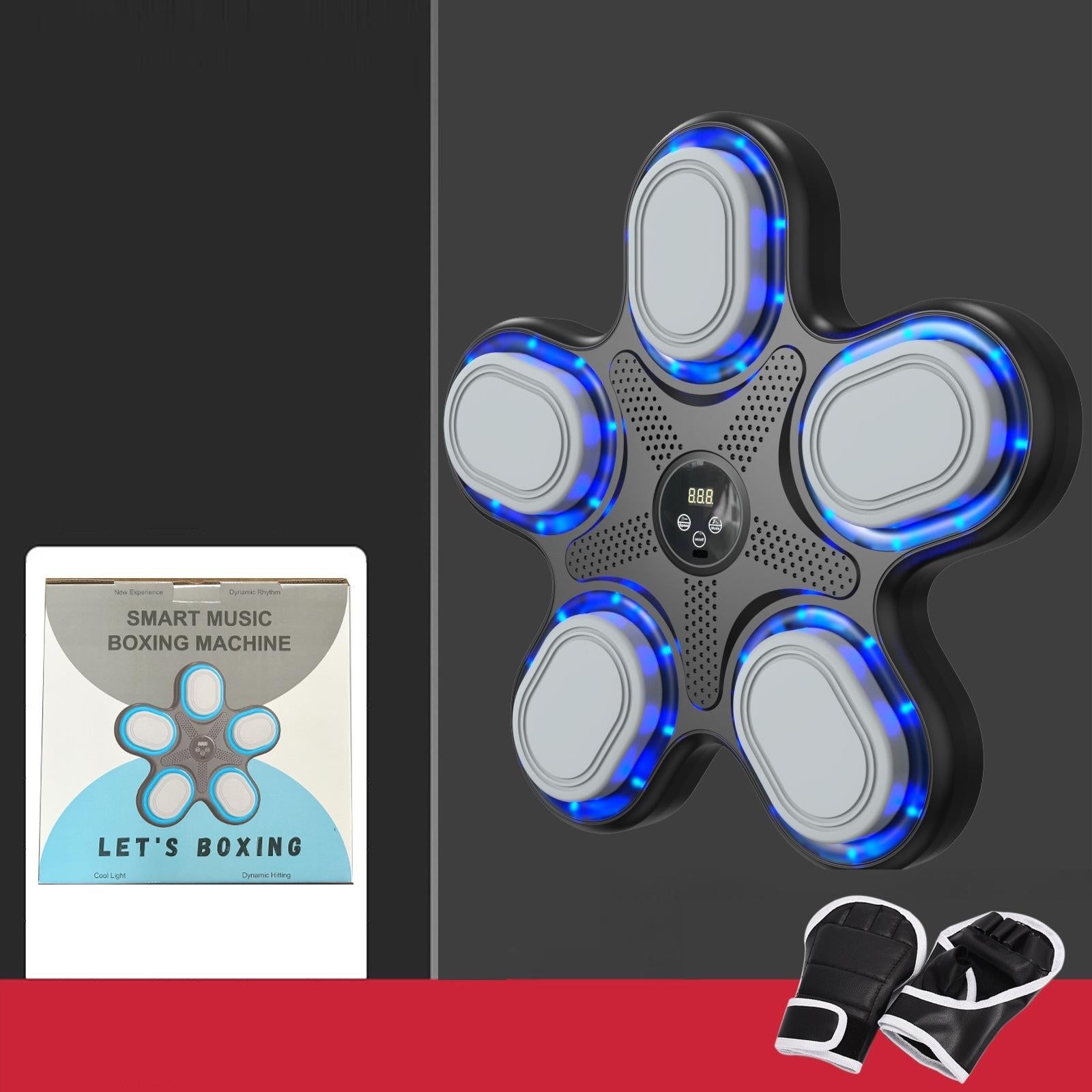 V562-1010955060DBT-202503041810-00 Bluetooth Music Boxing Machine With Adult Gloves - Reaction Training - With Half-Finger Gloves - Image 1