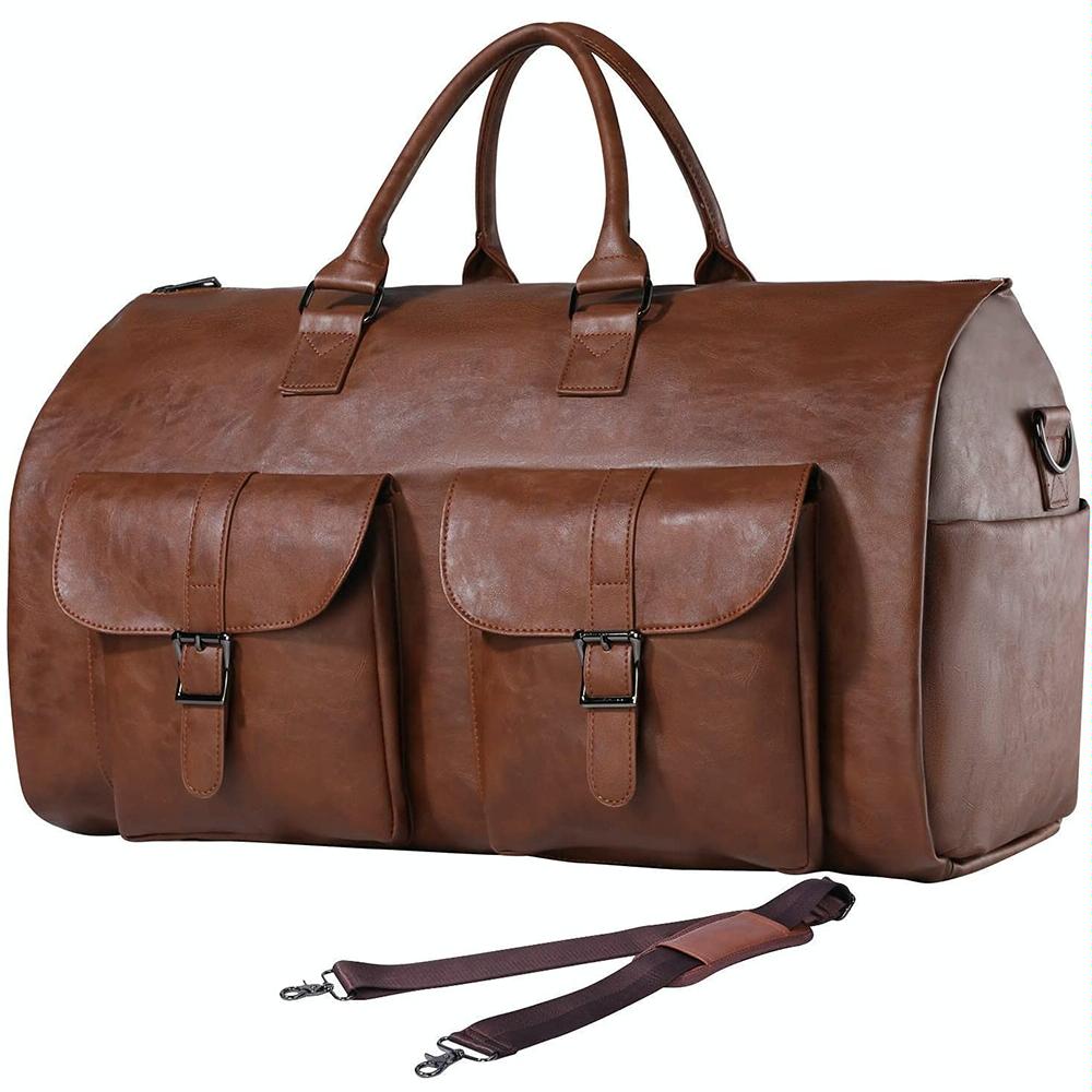 V562-1023744060DBT-202504251542-00 Compact Duffel Bag with Shoe Storage - Brown - Image 1