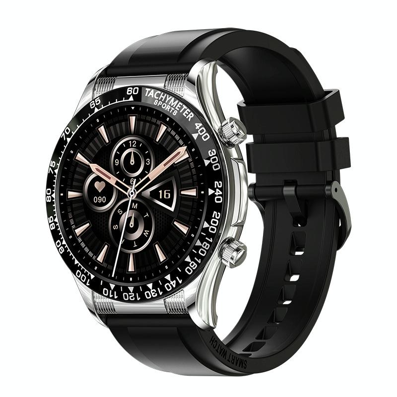 V562-1052632060DBT-202504252116-00 Smart Bluetooth Calling Watch With Nfc Function - Black Silicone - Image 1