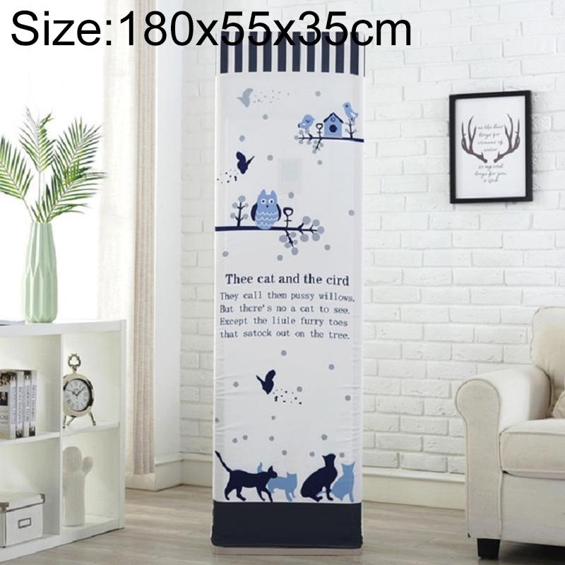 V562-1529377230DBT-202503031641-00 180x55x35cm All-inclusive Fabric Dust Cover for Vertical Cabinet Air Conditioners - Cat and Bird Design - Image 1