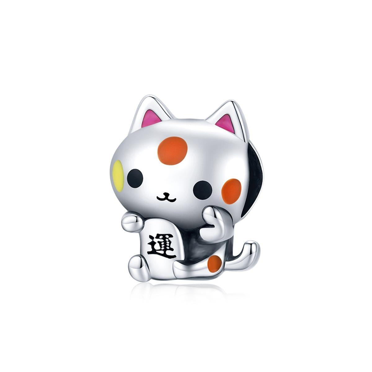 V562-2436100ADE-202504111700-00 925 Sterling Silver Lucky Cat Bead For Diy Bracelet Or Necklace - Image 1