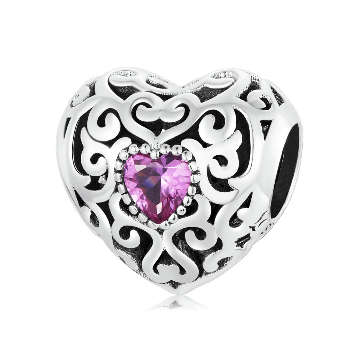 V562-2464200ADE-202504111626-00 925 Sterling Silver Retro Flower Heart Beads For Diy Bracelets & Necklaces - Image 1