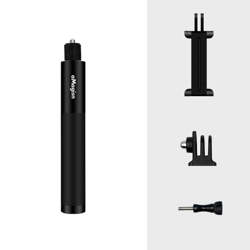 V562-3039554060DBT-219805-00 70cm Straight Pull Selfie Stick for Sports Cameras with 3 Jaw Screw - Rod+1/4 Turn 3 Jaw+Screw+Phone Clip - Image 1