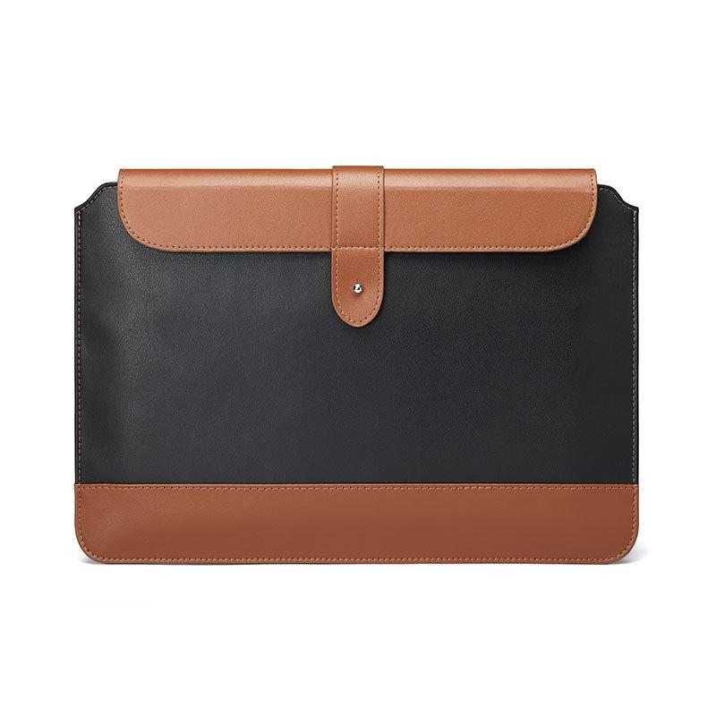 V562-3058455750DBT-202504022021-00 14-15.4 Inch Microfiber Notebook Liner Bag - Black & Brown - Image 1